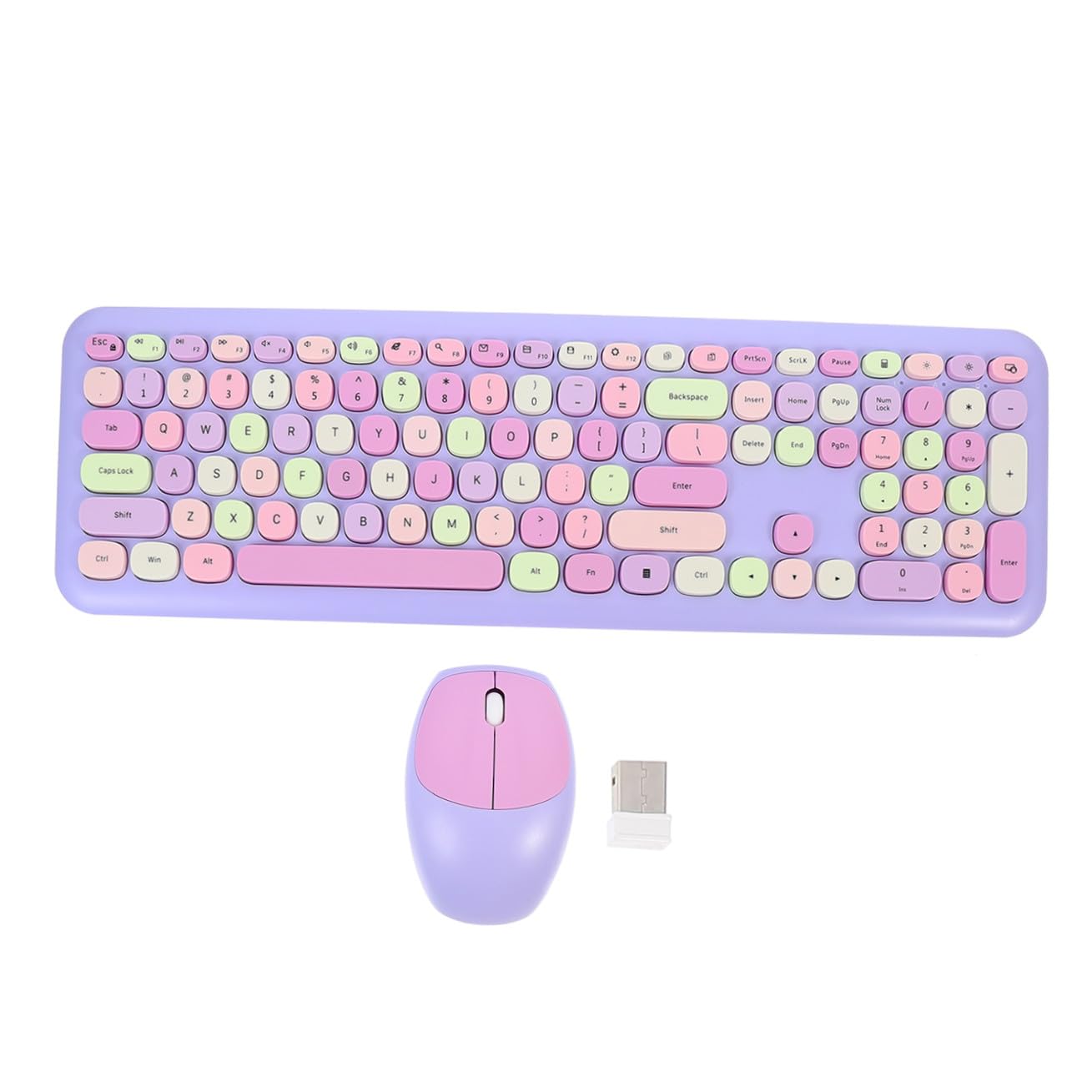 Tastiera e Mouse Wireless per Laptop e Computer Ergonomico Metri Con Ricevitore USB Adatto per Ufficio
