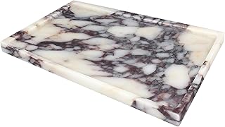 100% Real Luxury Natural Marble Vanity Tray Genuine Calacatta Viola Marb...
