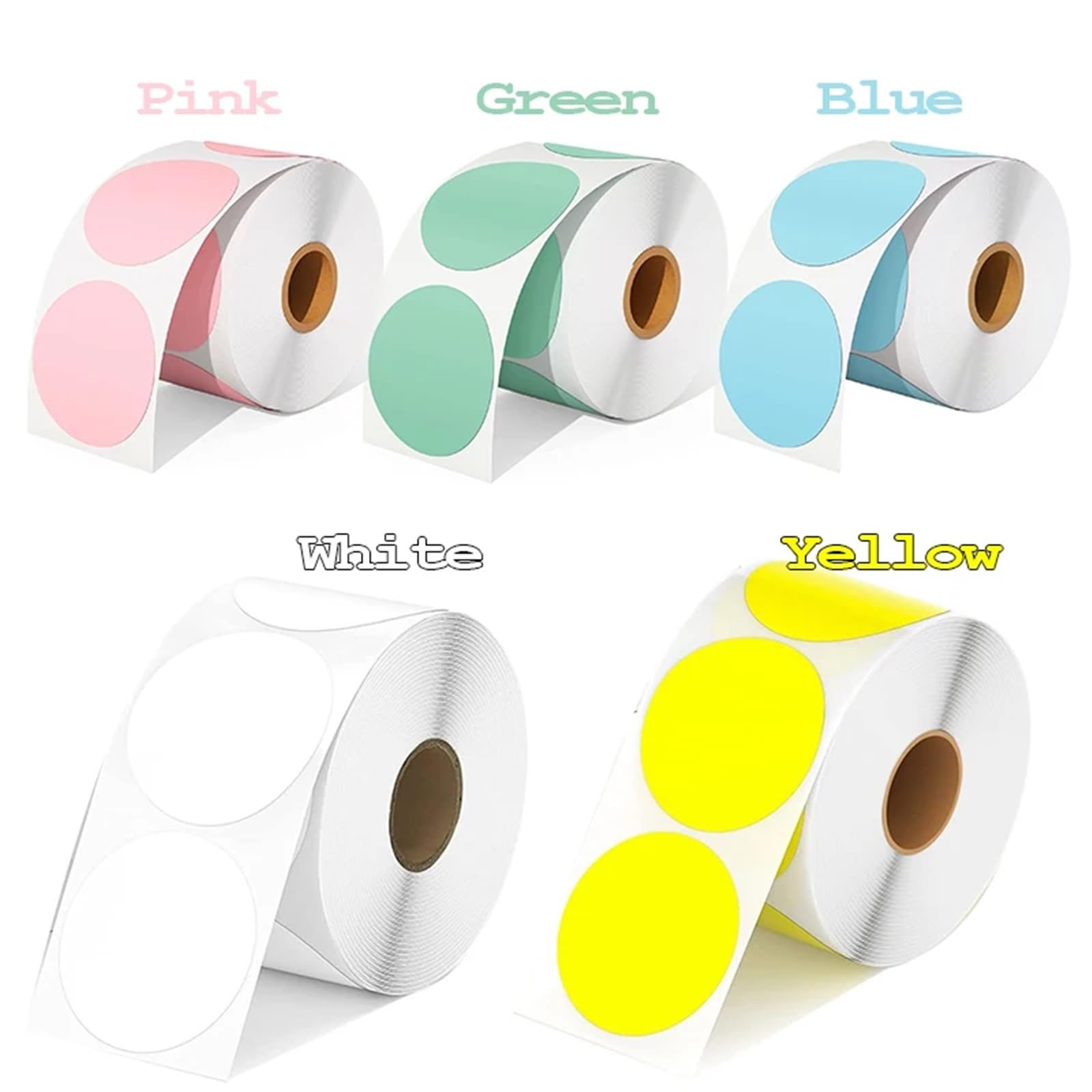 sigillo di confezione adesivo, Adesivi con timbro in rilievo rotondo multicolore da 5 cm, confezione 500(Green)