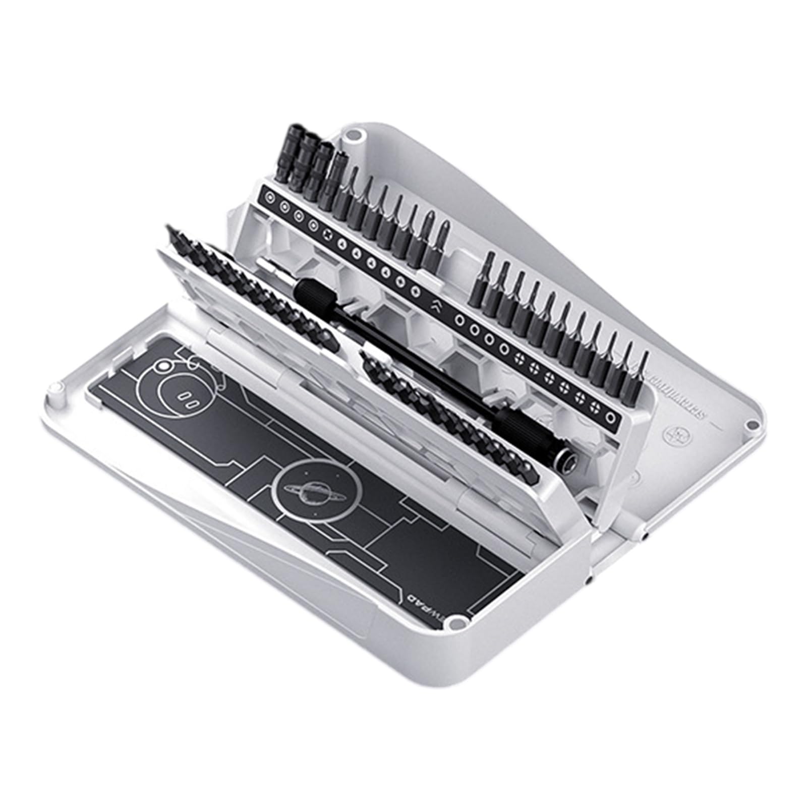 Pffiocix Jm8180 White Multi-Purpose Cell Phone Repair Driver Kit Replaceable Driver Bit With Multiple Bits For Smartphone Maintenance Projects