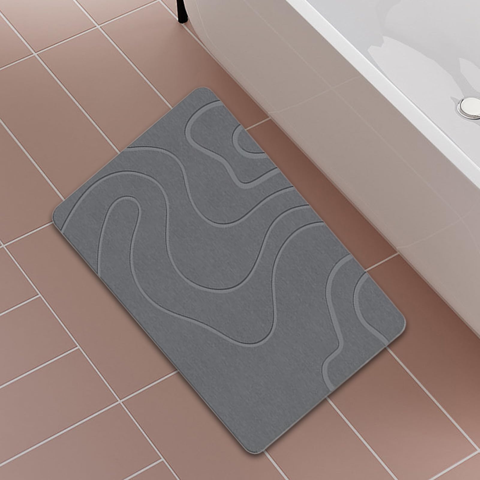 Felpudo para Baño Alfombra de Ducha Antideslizante con Tierra de Diatomeas | Alfombra Lavable para Salón, Comedor, Cocina, Hoteles y Baño Antideslizante