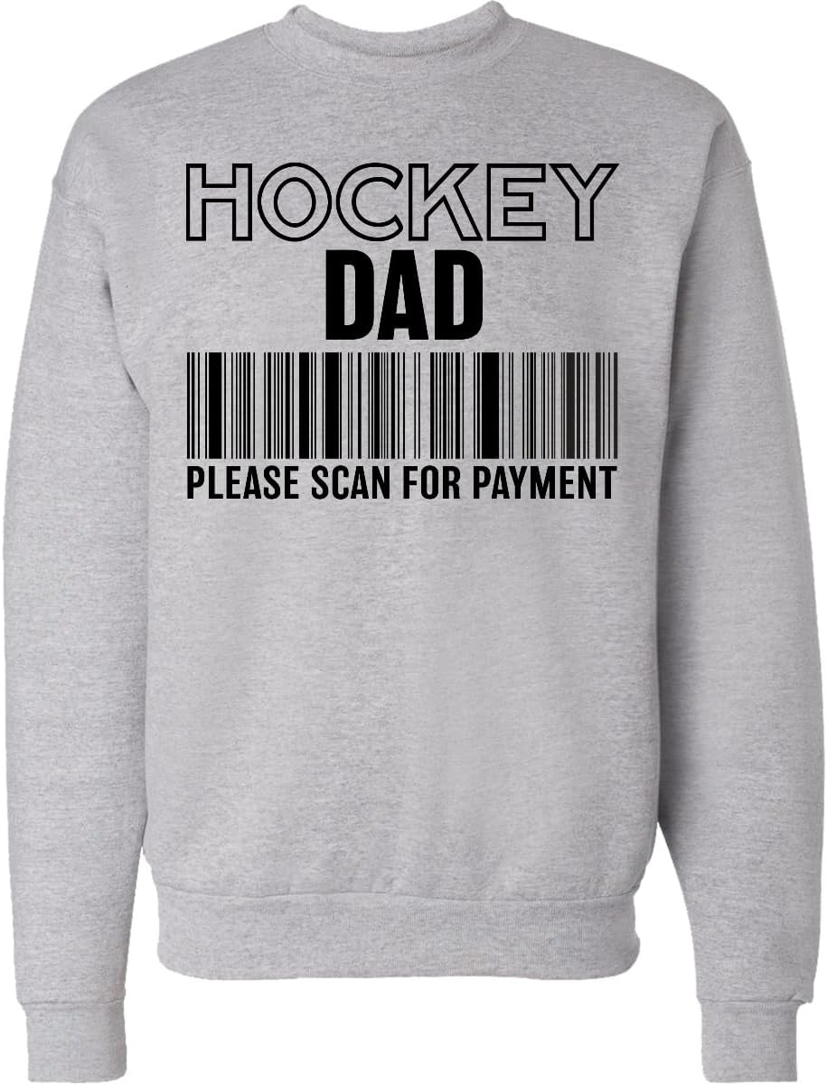 inktastic Hockey Dad- Please Scan Barcode- Funny Adult Sweatshirt