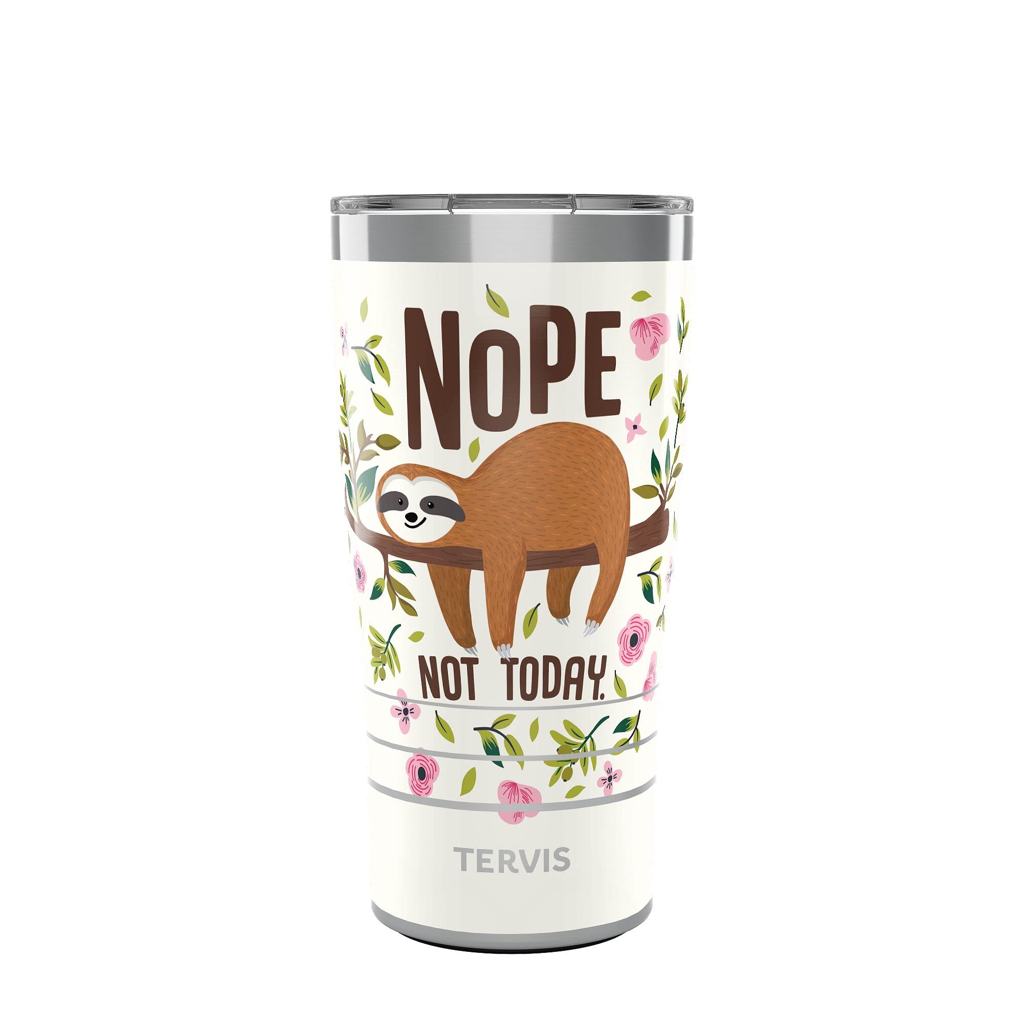 Gobelet isotherme Sloth Nope Not Today en acier inoxydable triple paroi Tervis