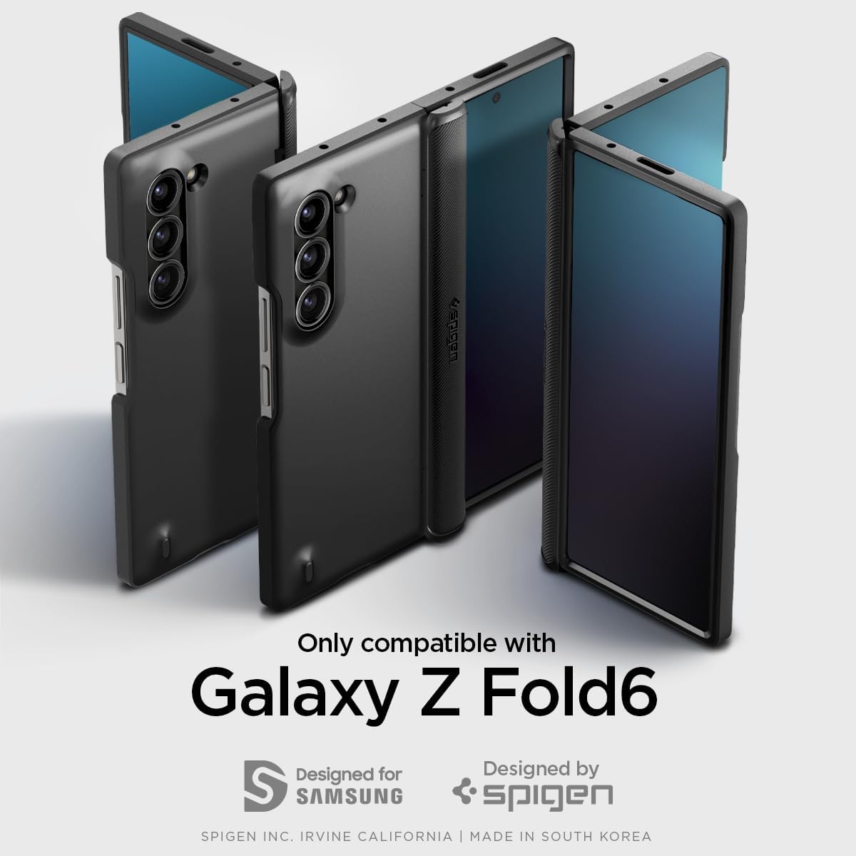 Spigen for Galaxy Z Fold 6 Case, Slim Armor Pro (2024) [Hinge Protection] - Black - Image 2