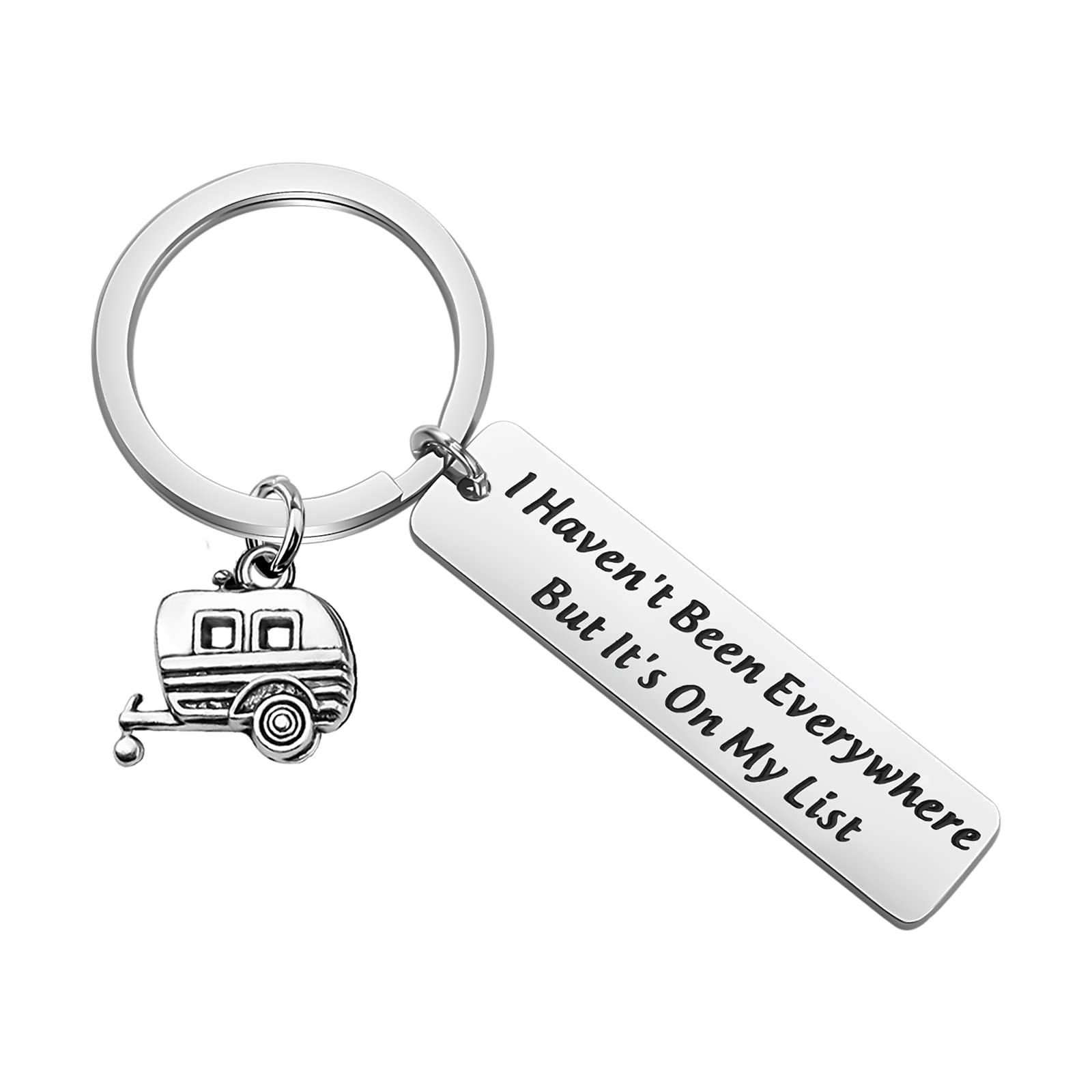 KUIYAITravel Quotes Gift Camping Lovers Gift I Haven’t Been Everywhere But It’s On My List Keychain Graduation Gift for Travelers