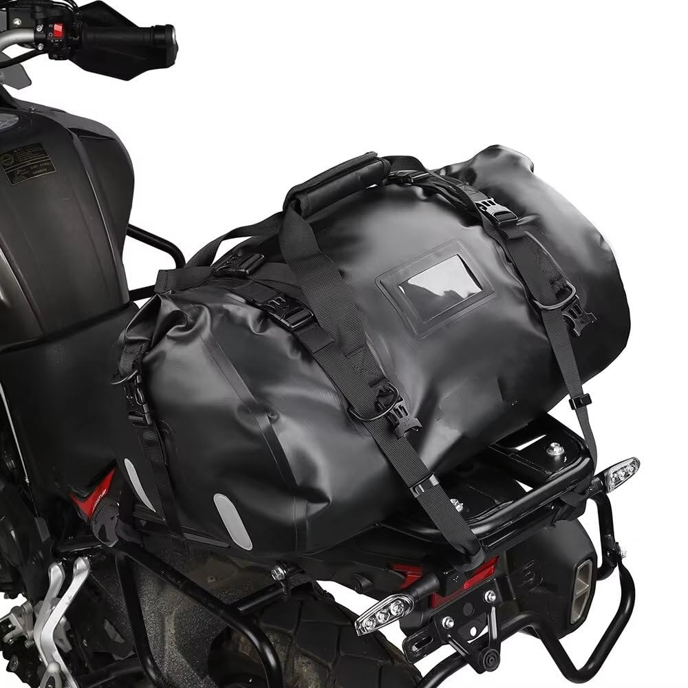 Bolsa Trasera Moto Bolsa para Motocicleta De 45 L Impermeable De PVC para Sillín Trasero Duradera Seca para Exteriores Bolso Moto