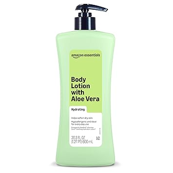 Amazon Essentials Hydrating Body Lotion with Aloe Vera, Hypoallergenic Formula for Daily Use, 20.3 Fl Oz