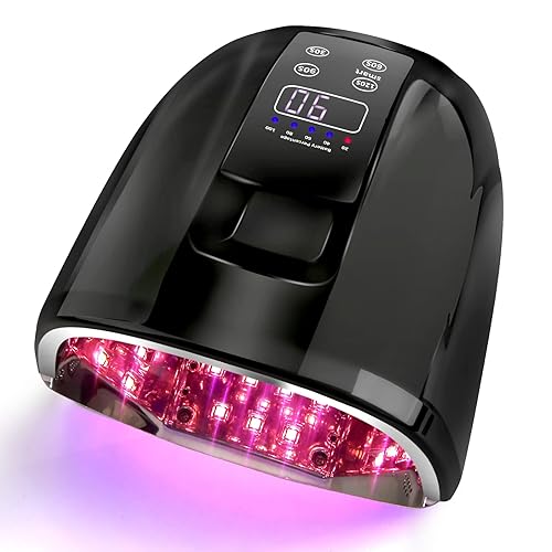 Lámpara de uñas profesional inalámbrica inalámbrica recargable UV LED de 90 W, lámpara de uñas de gel para secado de uñas con 45 cuentas, 4 ajustes