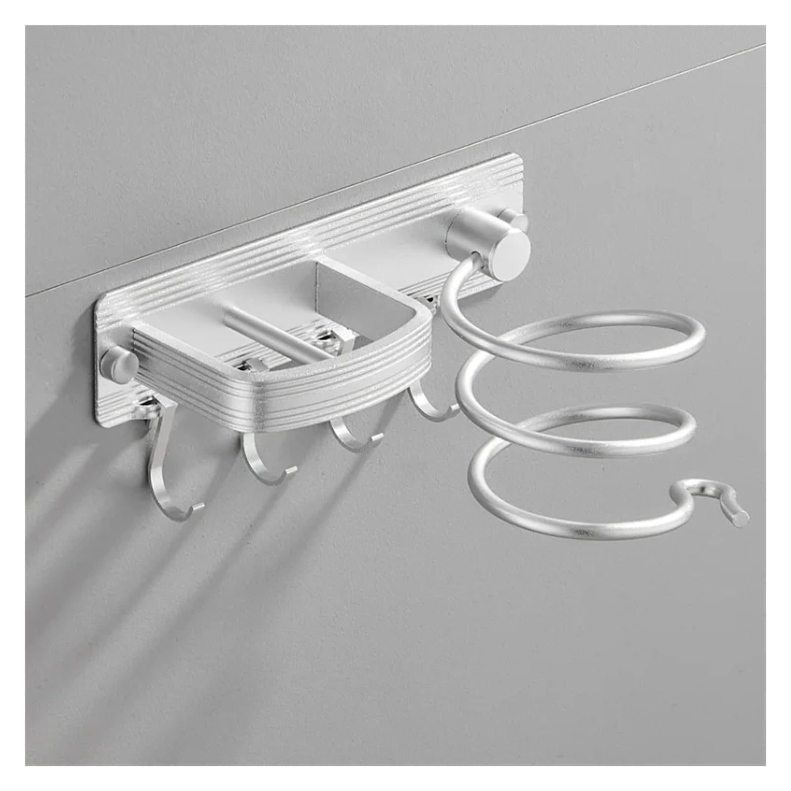 Supporto per Asciugacapelli Porta-asciugacapelli Portaoggetti da bagno Porta-asciugacapelli e piastra for capelli Mensole a muro Accessori Mensole for ventilatore Mensola a muro ( Color : Type B-White
