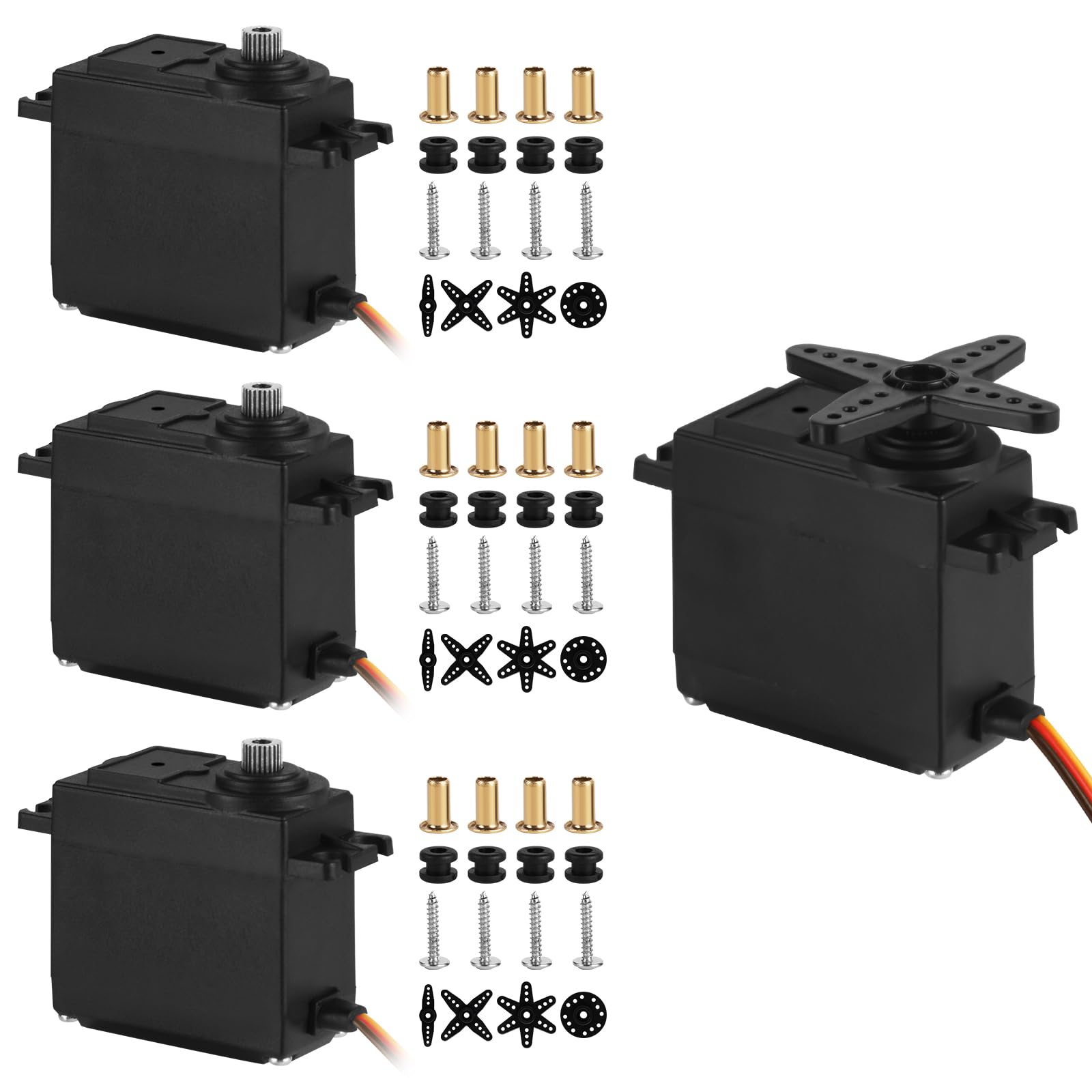 HOTUT 4 Pcs Digital Servo Motor Kit, Metal Gear High Speed Torque Digital Servo Motor, Steering ServoMotor - Image 2