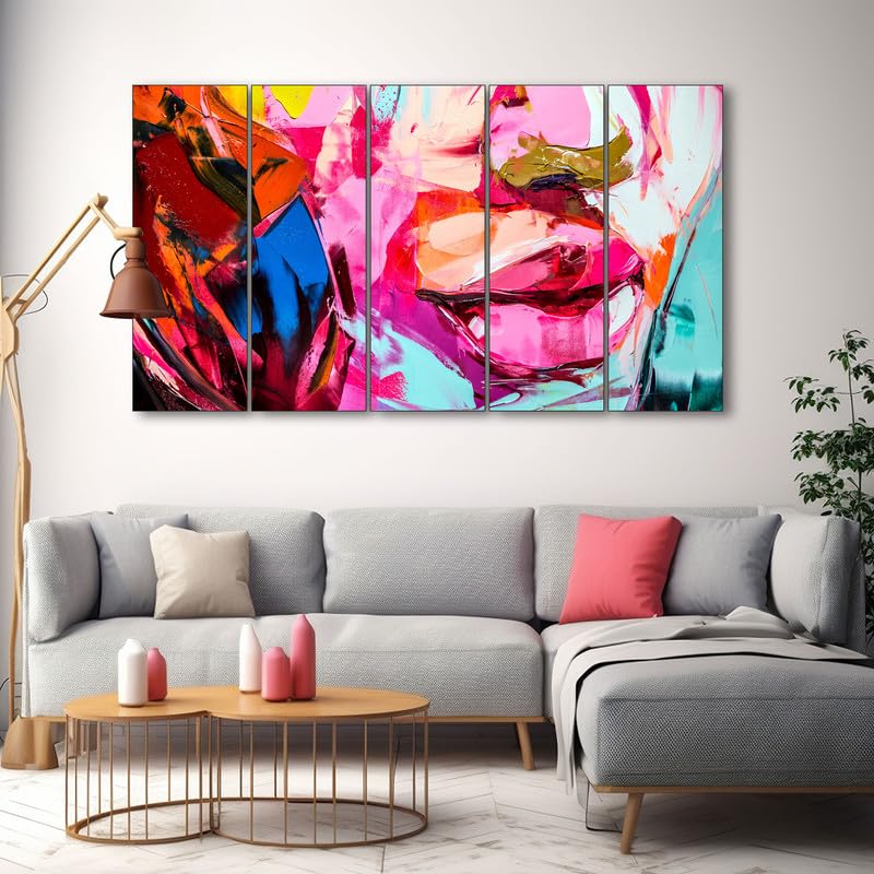 Image of The Castle Decor Woman abstract painting with frame Big Size 36x60 Wall art for living room,Bedroom,Drawing room,Hotels-Wooden Framed-312