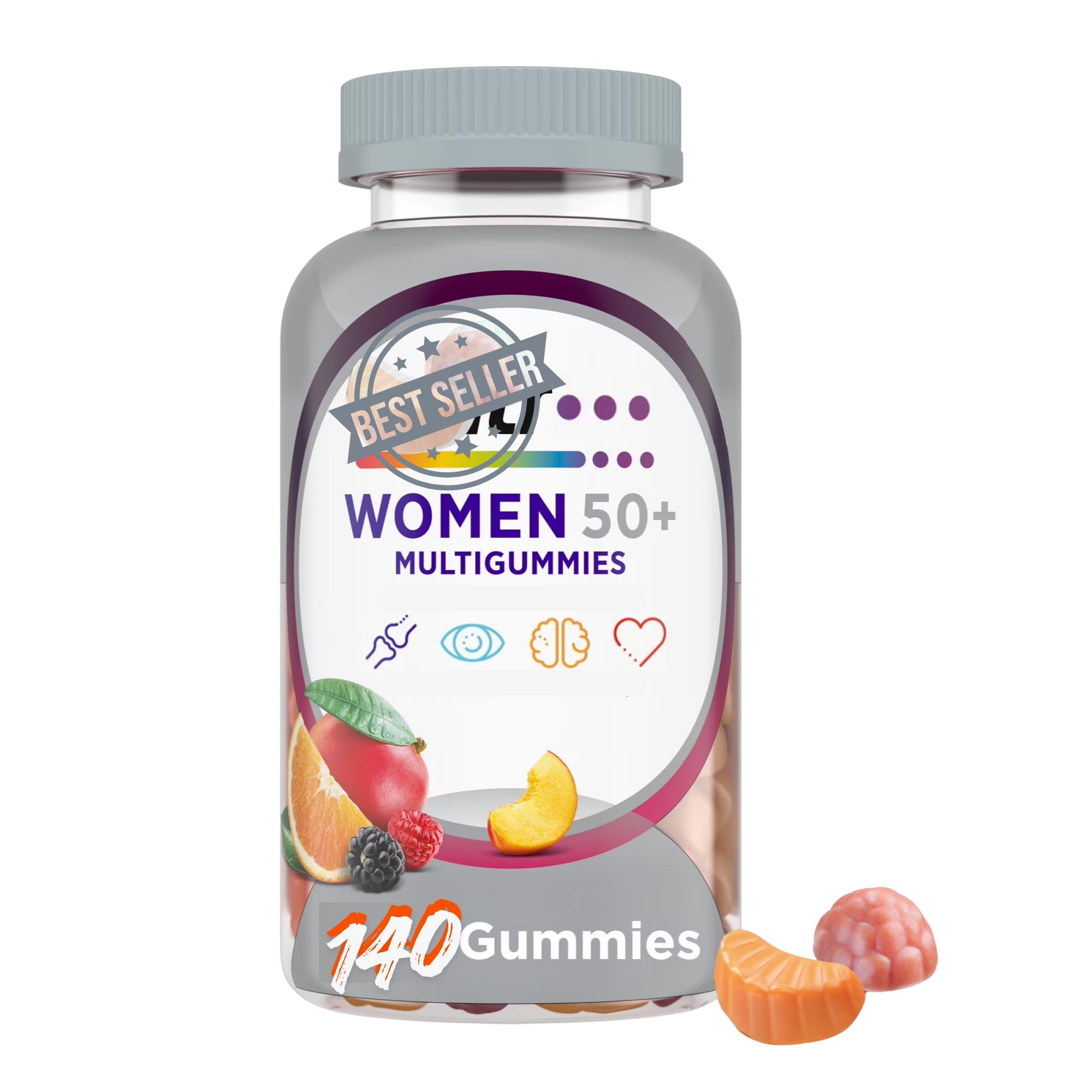 Silver Women 50 Plus 140 Gummies Multivitamin for Women Minerals Vitamins Supplements Hair Skin and Nails Vitamins Vitamin