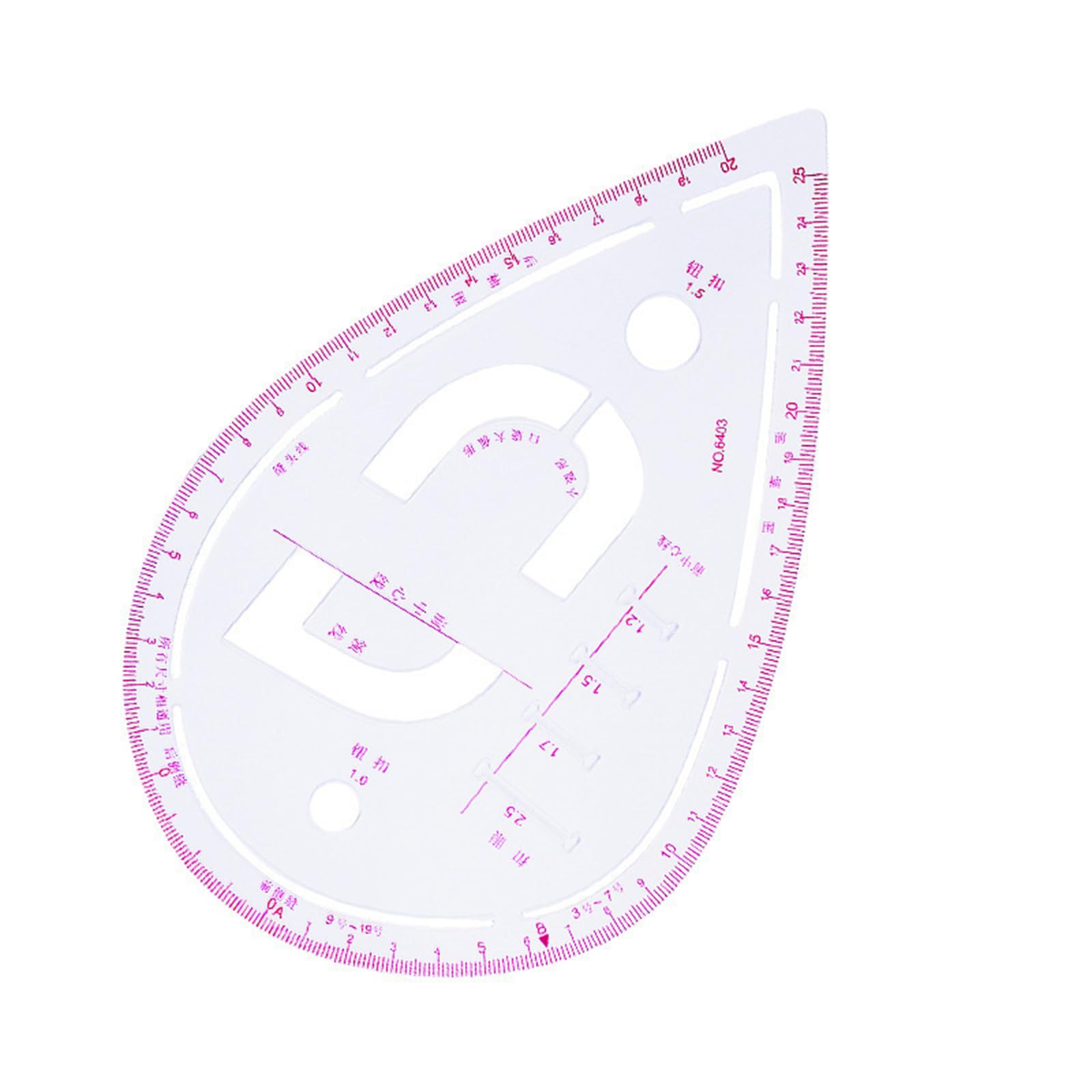 Hdoytxxm Sewing Ruler 6403 Multifunctional Patchwork Ruler French Curved Ruler Clear Scale Dressmaking Drawing Template Tool For Beginner Designers Tailors Crafting Accessory