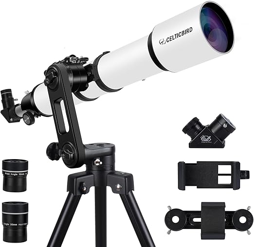 Telescope for Adults High Powered, 90mm Aperture 700mm Refractor Telescopes for Adults Astronomy Telescopio with High Precision Adjustment, Ultra-Stable Vertisteel AZ Mount Base Tripod, Phone Adapte