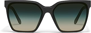 Womens Sunglasses, Square Lenses with UV Protection (Level Up, Matte Black)