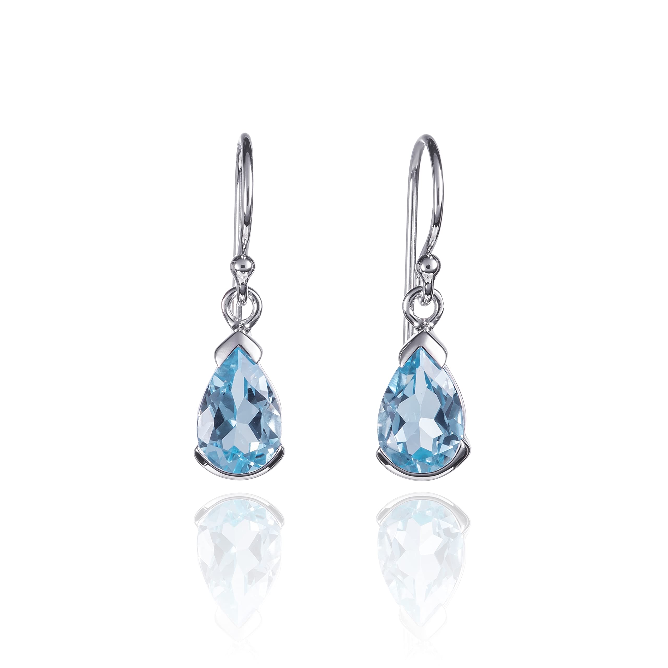 namana Pendientes de Plata de Ley 925 con Piedras Semipreciosas, Pendientes Colgantes de Piedras Preciosas Naturales, Pendientes Colgantes de Plata de Ley 925 con Forma de Pera para Mujer