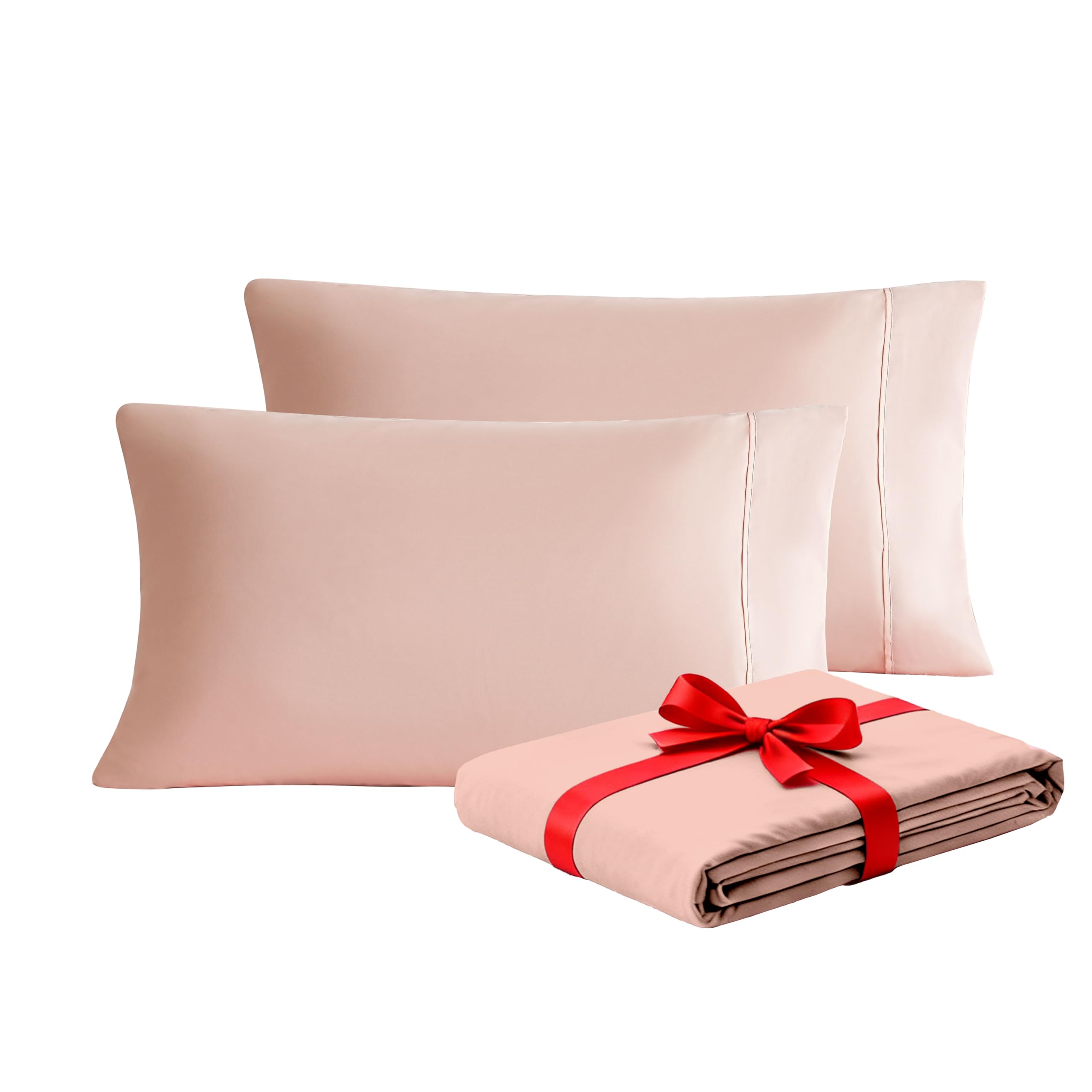 MOHAP Warm Pillowcases 50X75 cm 2 Pack- Super Soft Breathable Brushed Microfiber Pillow Cases Cover with Envelope Closure Pink