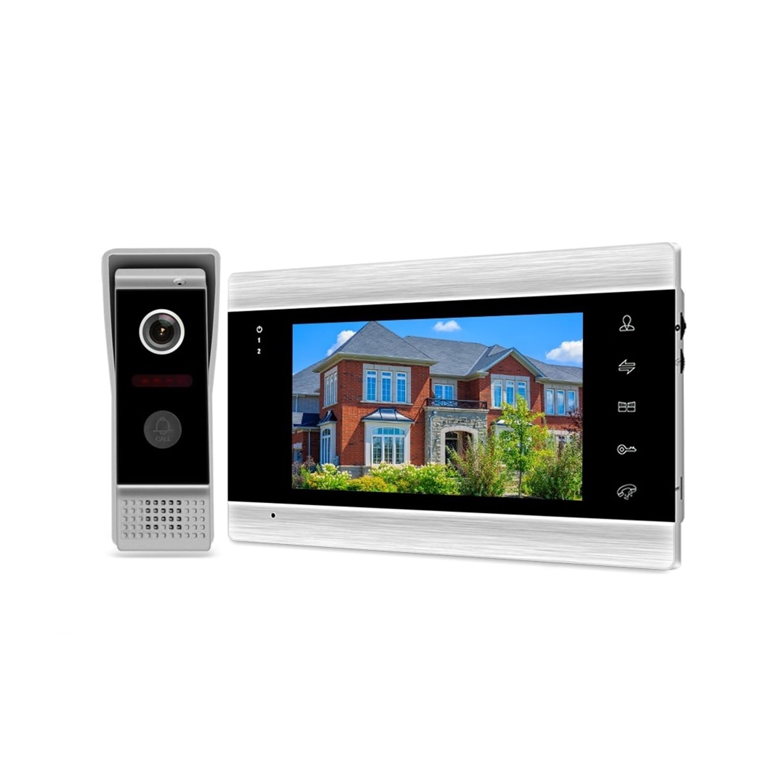 Kit Videocitofono Domestico 1080p Telecamera Campanello Cablata Wifi Con Videocitofono Monitor Da 7 "per Appartamento Impermeabile(P203S1M706S1-Add 32G TF Card)