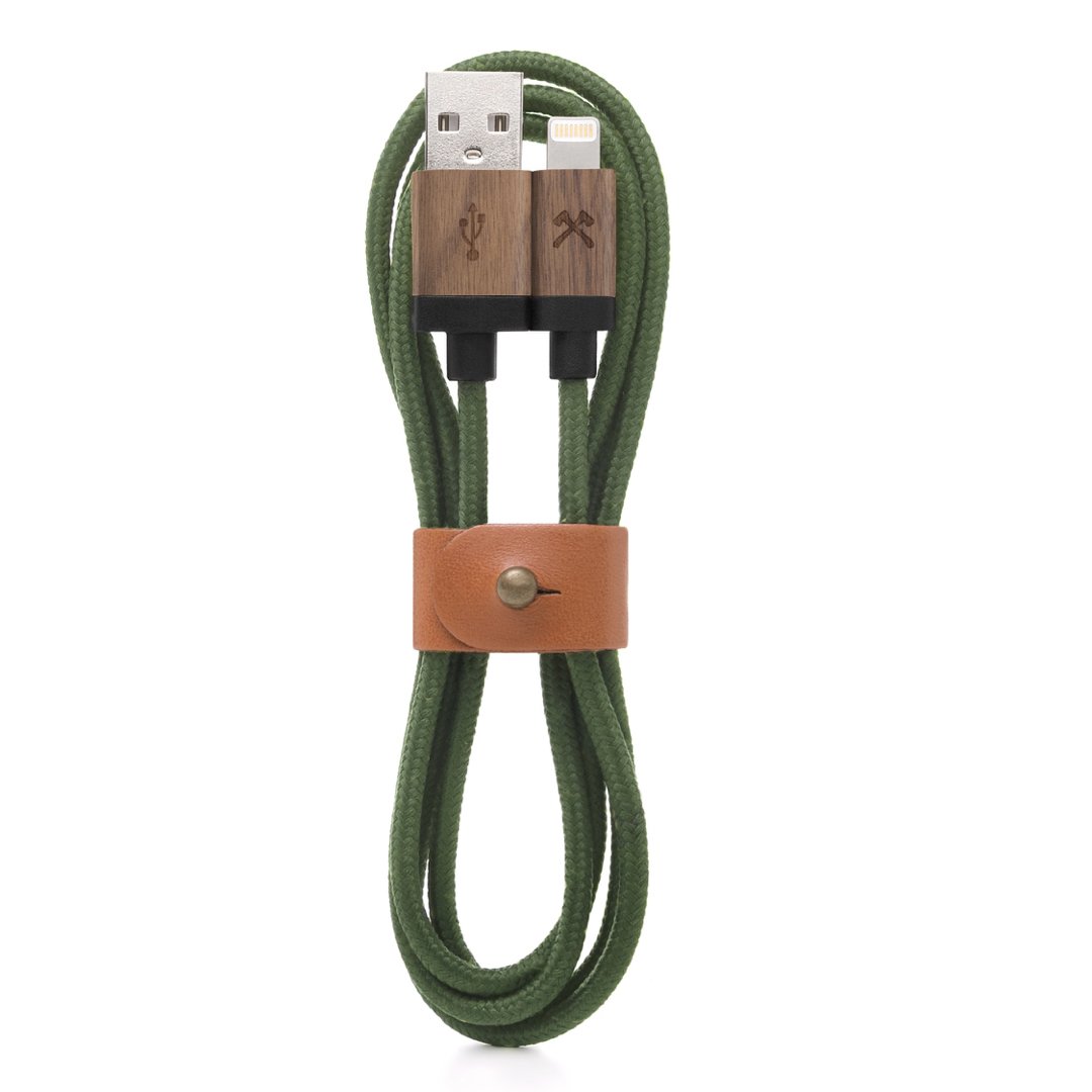 Woodcessories - Lightning Cable Compatible with All Apple Lightning Products of Real Wood & Nylon, EcoCable Lightning eco228