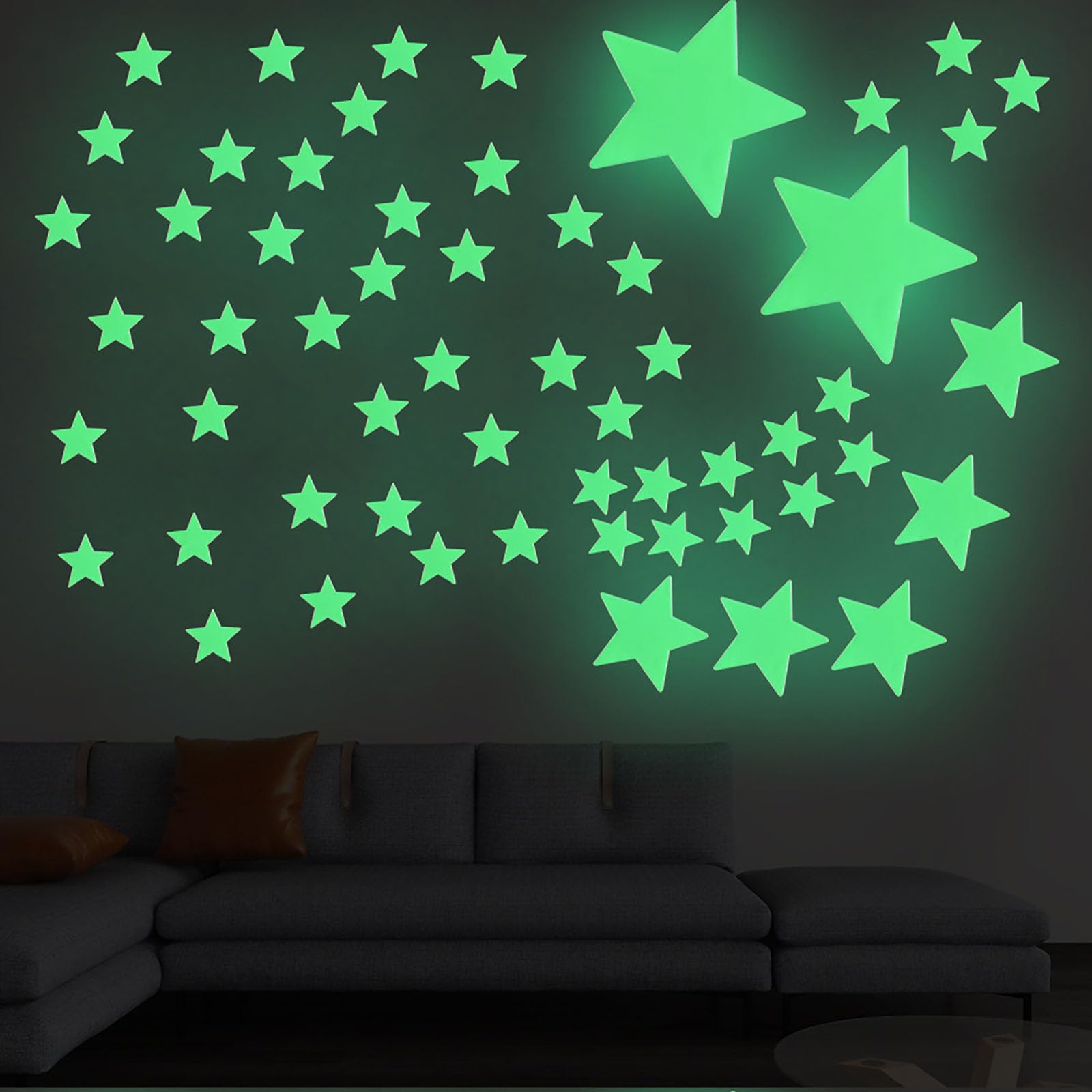 Dinghaole Peinture Murale Étoilée Phosphorescente + 201 Autocollants Étoiles Lumineuses - Décoration Chambre Enfant Ciel Étoilé Magique