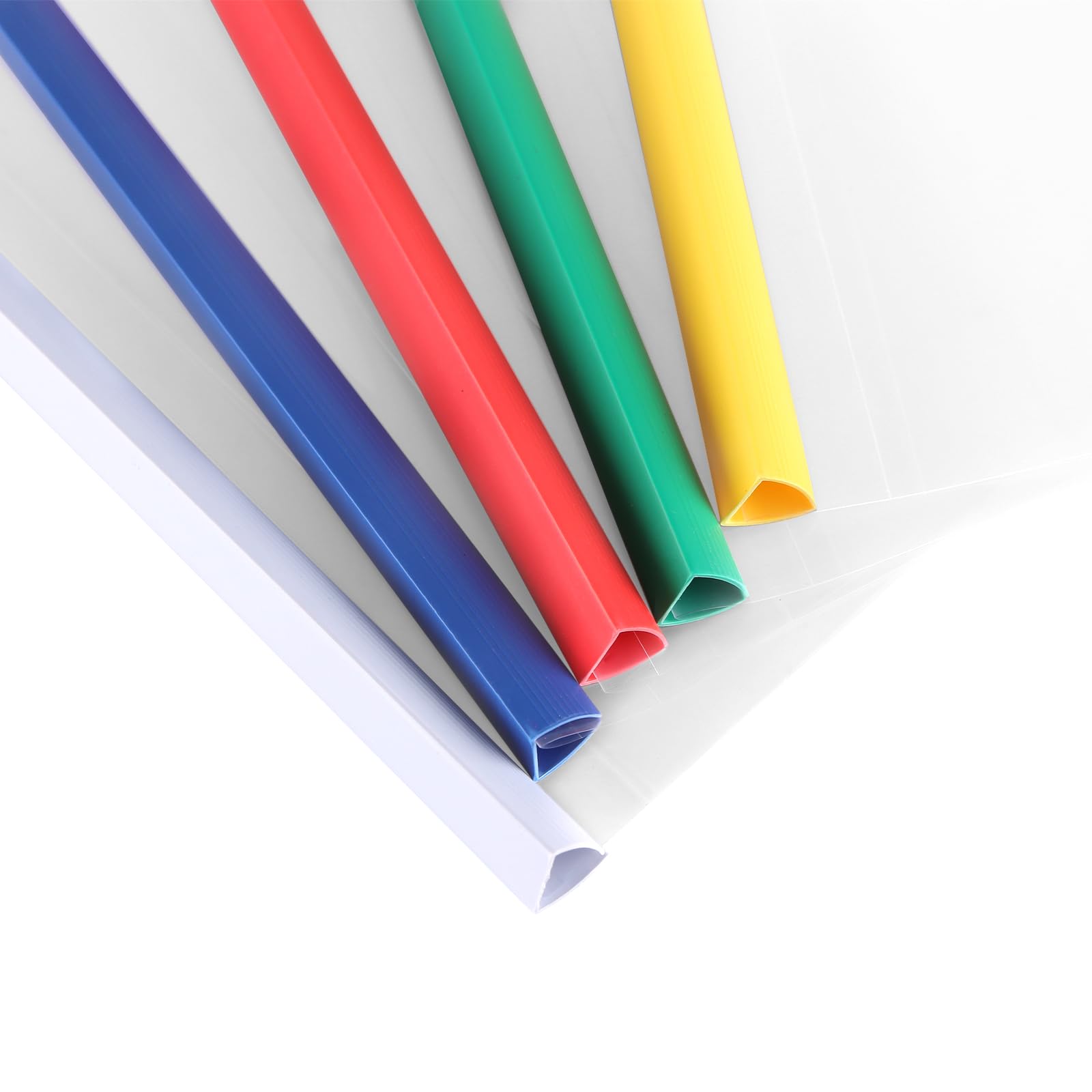 JEUIHAU 40 Pcs A4 Report Covers with Sliding Bar, Clear Clip Bar Files Project Presentation Covers Hold Up to 60 Sheets for Home School Office Documents, Mixed Colours - Image 3