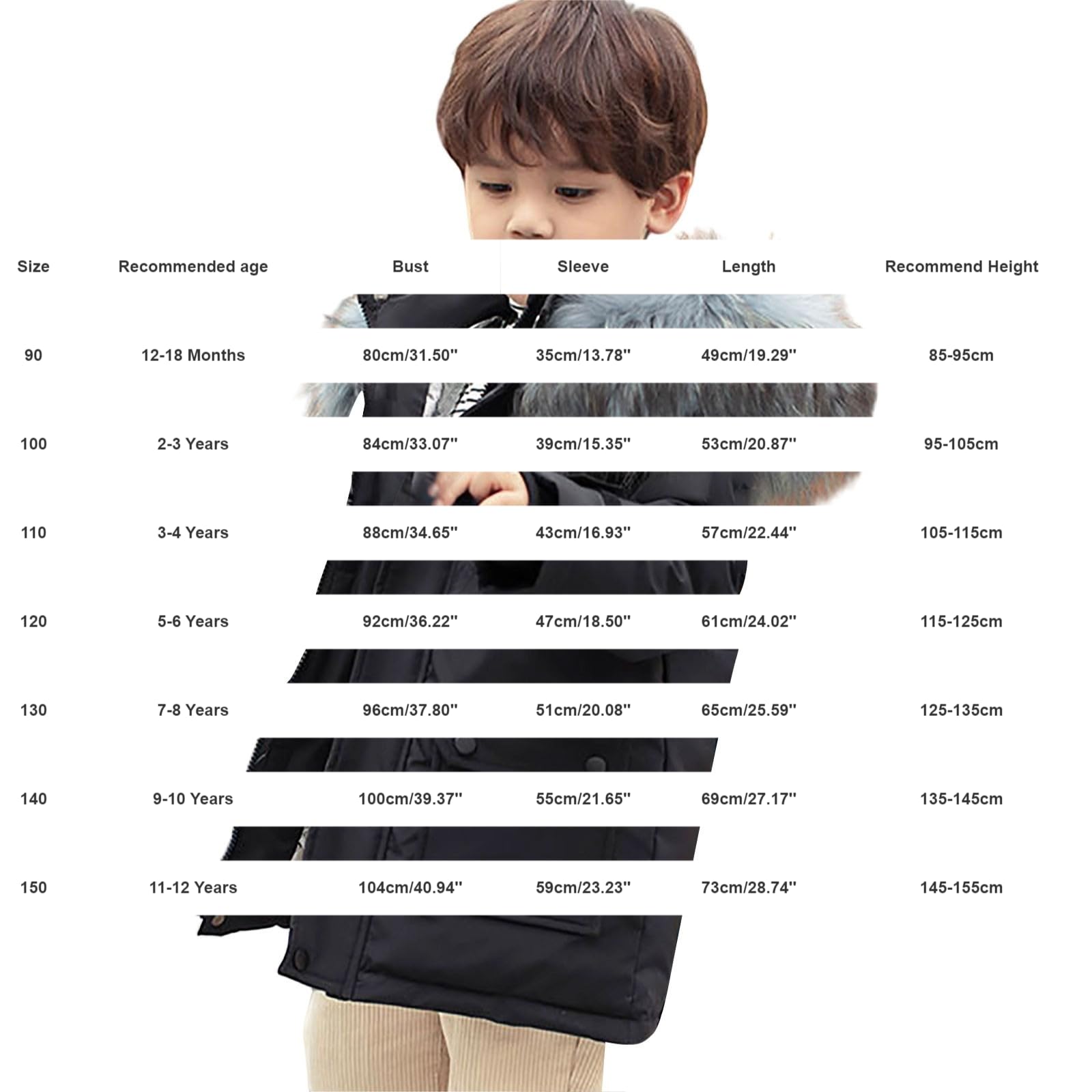 Generisch Piumino per bambini con cappuccio e protezione contro la colpa, giacca trapuntata, tinta unita, a maniche lunghe, comoda e morbida, giacca trapuntata, leggera, elegante