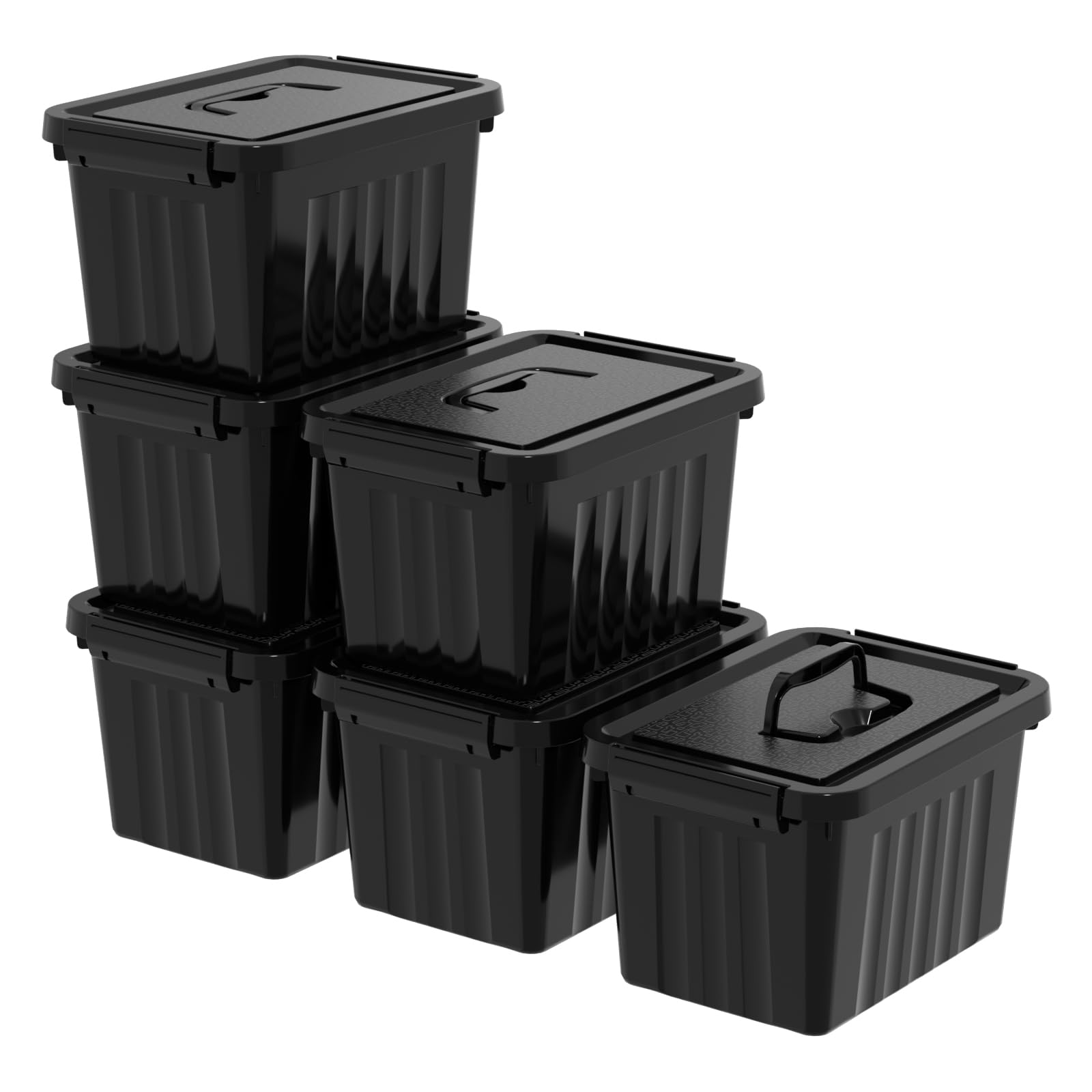 Amazon.com - Tyminin Black Plastic Storage Bin ith Lids and Latch