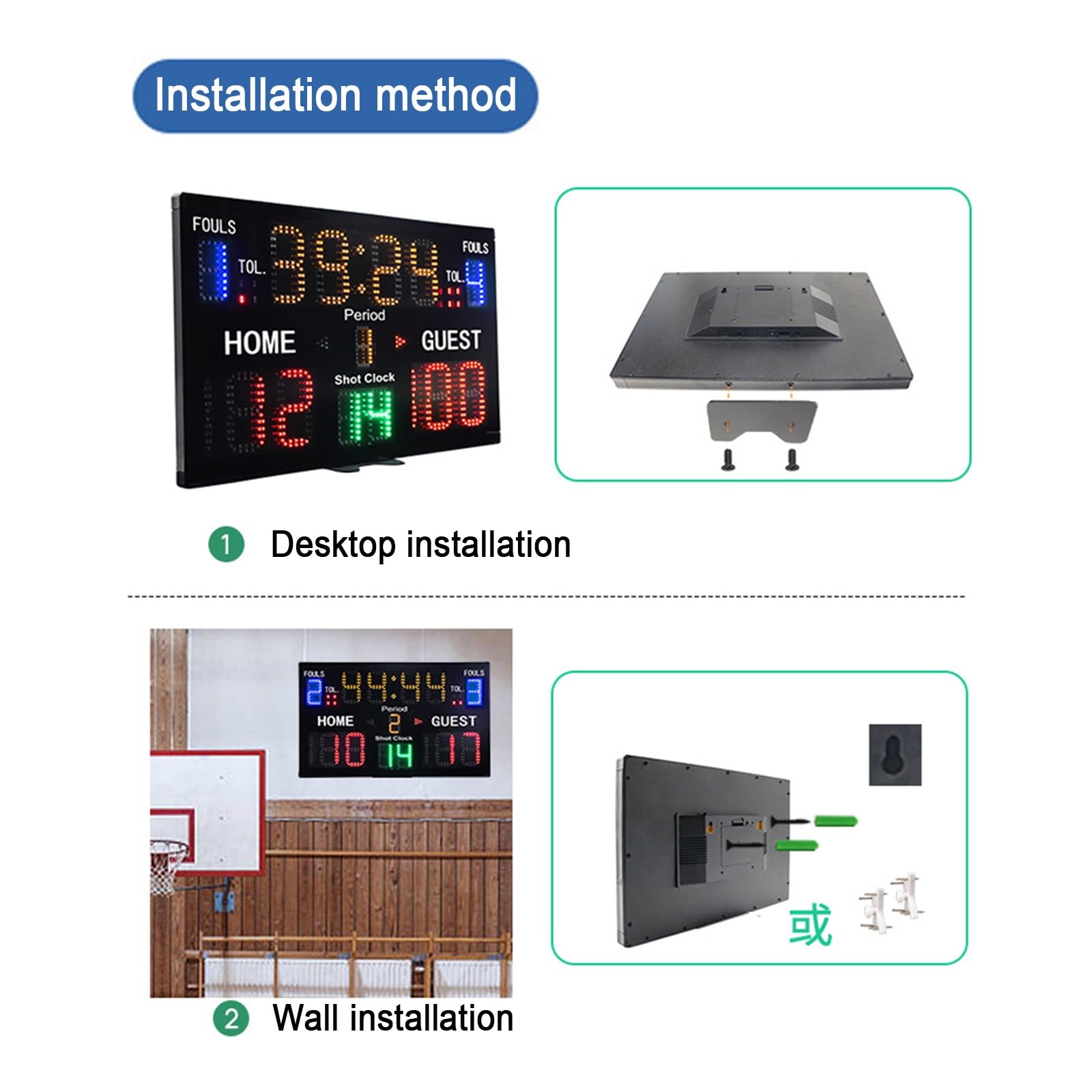 Digitaal Scorebord, Draagbaar LED-elektronisch Scorebord met Digitaal Scorebord, Draagbaar LED-elektronisch Scorebord met