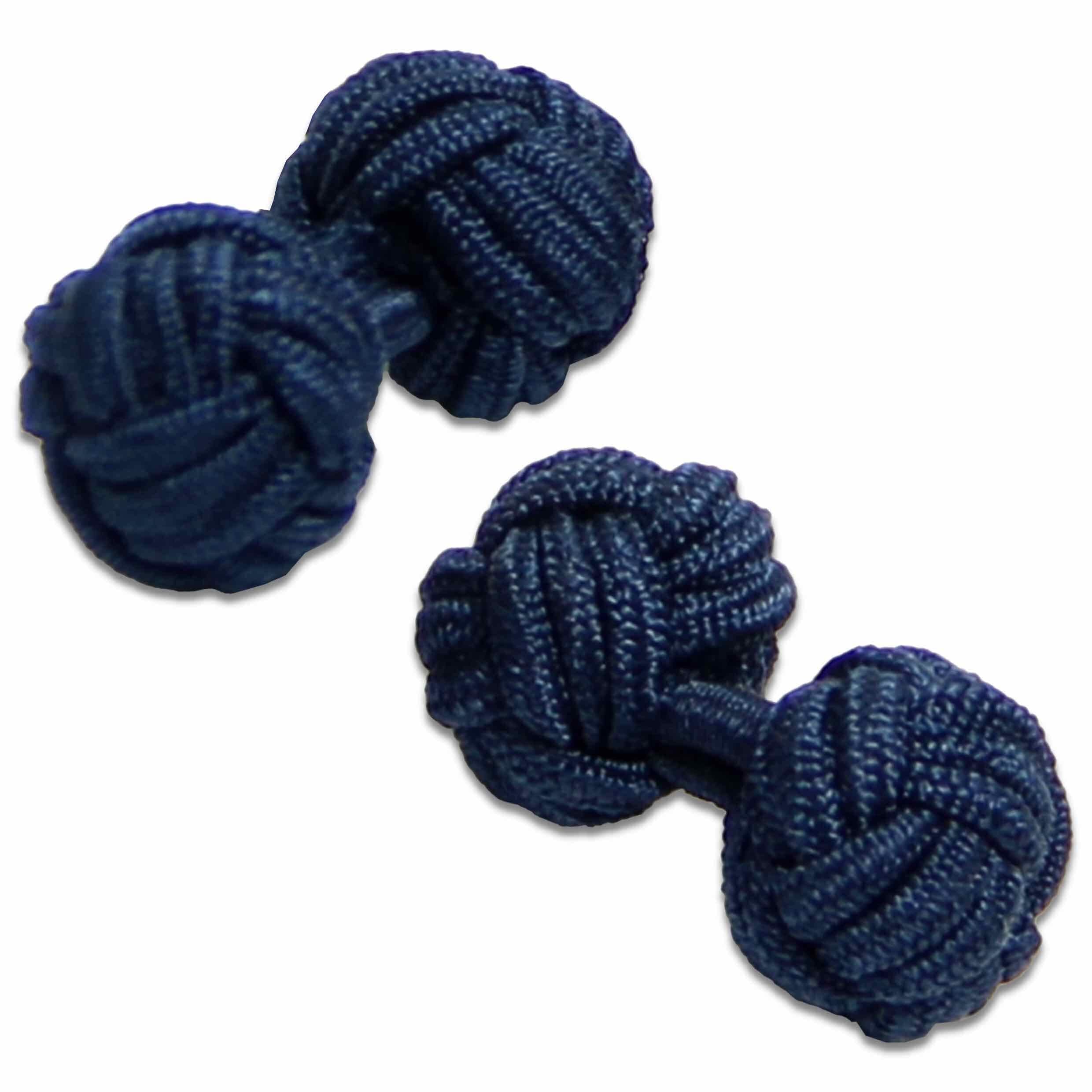 The Regimental Shop Men's Navy, Navy Blue Navy Blue Knot Cufflinks