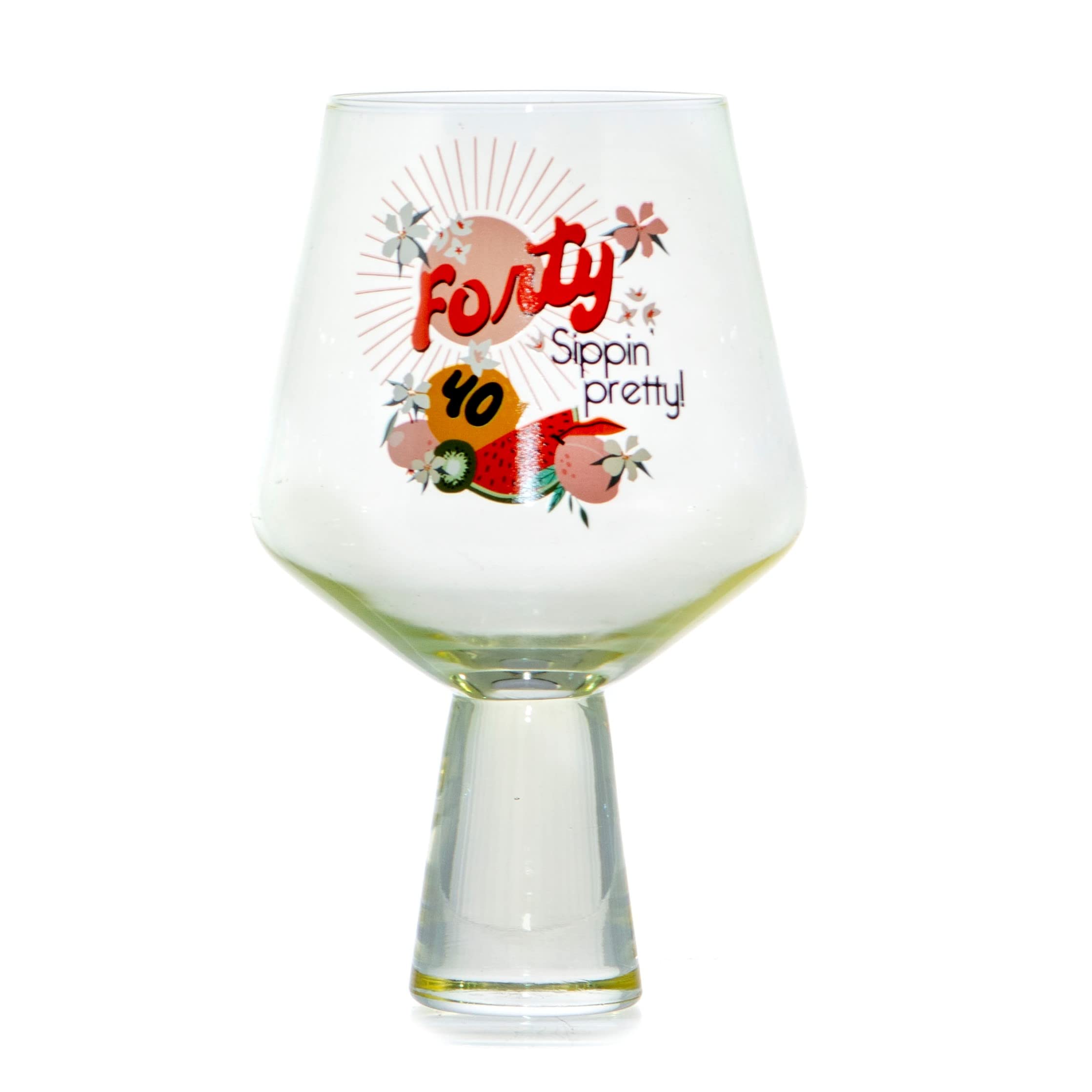 Boxer Gifts Yellow Forty Sippin Pretty 40Th Birthday Cocktail Glass | Fun & Colourful Party Gift For Her…