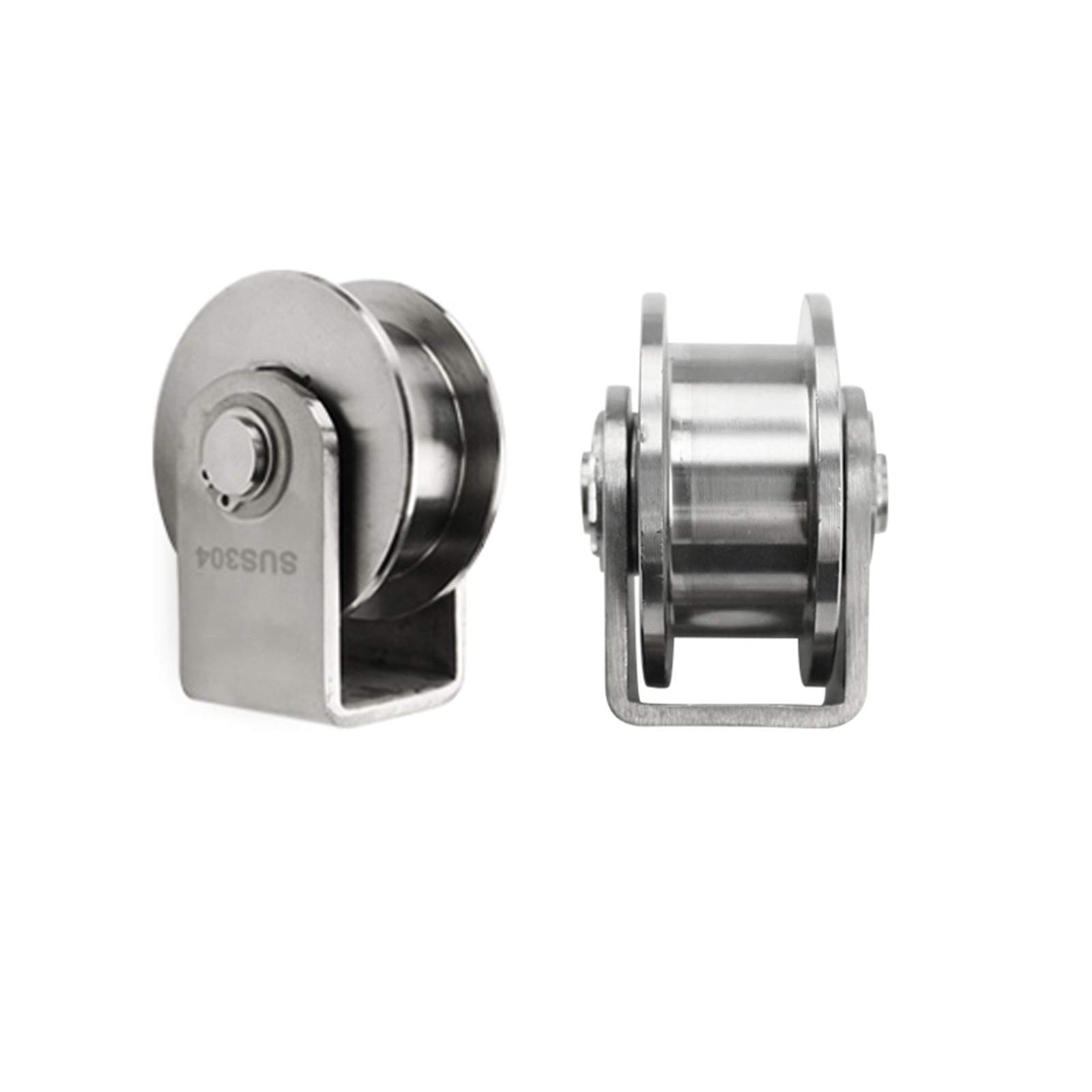 Roues de porte de meuble coulissantes rainure acier inoxydable LUNEZY H