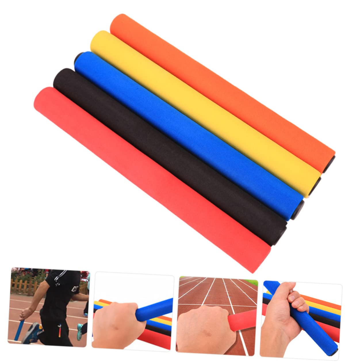 Ciieeo Outdoor Relay Sticks 5pcs Anti-slip Sponge for Boys and Girls Creative Race Sticks for Athletics Training