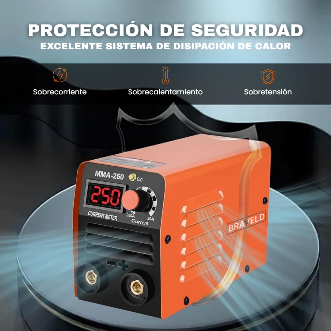 Maquina de Soldar Portátil 1,5 kg | Mini Soldador Inverter 250V | Pantalla LED | MMA + LIFT TIG | Electrodos 1,6–2,5 mm | Soldadura Profesional Compacta