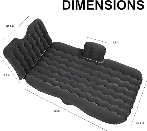 Miniatura 6 de Zone Tech - Colchón inflable de viaje para automóvil, asiento trasero, kit de bomba de calidad premium, cama automotriz para acampar de vacaciones
