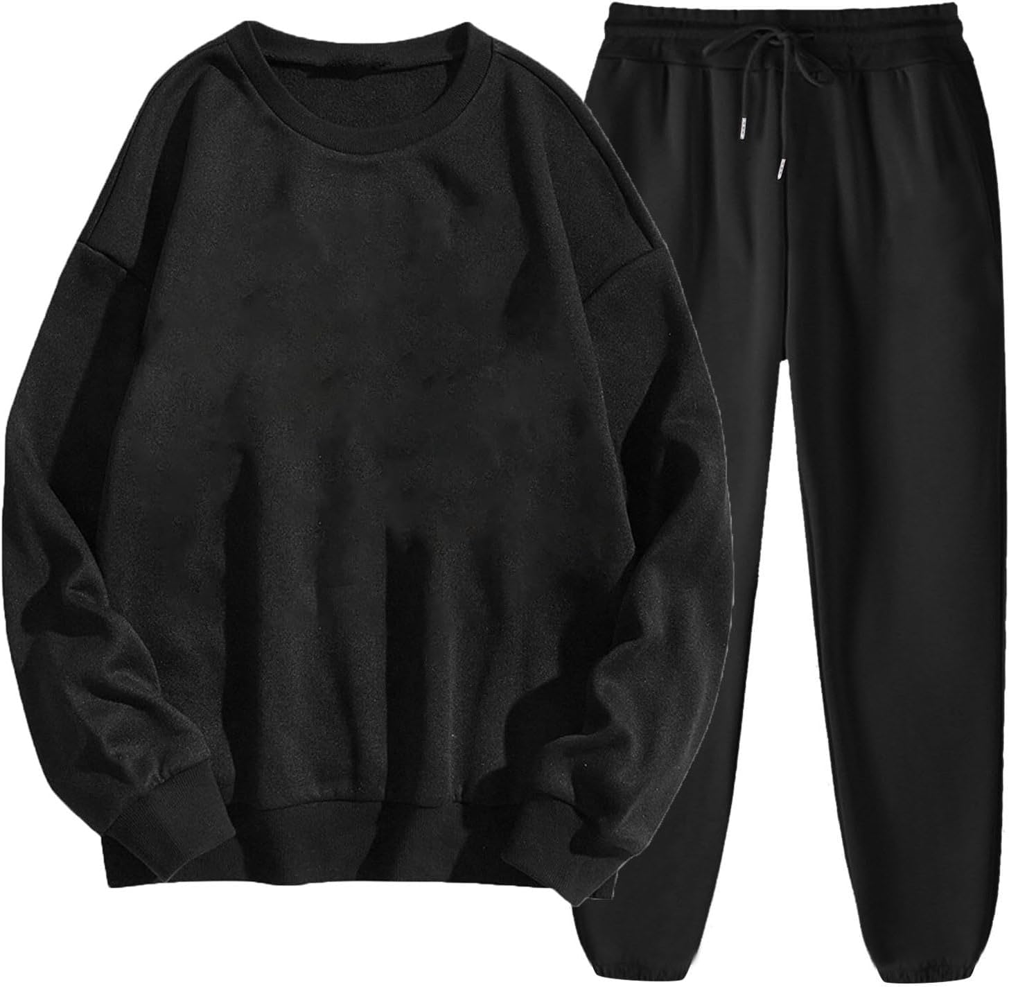 HGps8w 2 Piece Lounge Sets for Women Pullover Loose Crewneck Tracksuit Matching Jogging Suits Long Sleeve Sweatsuits Outfits