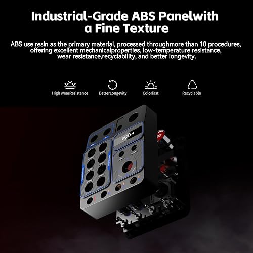 Vista 4 de PXN CB1 Gaming Button Box – Sim Drive Control with 19 Buttons (9 Types), 30 Programmable Options, RGB Backlight, USB – Compatible with Windows PC