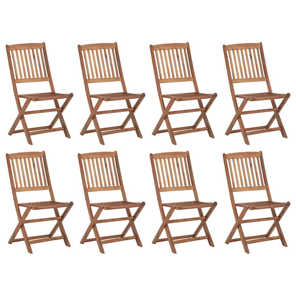 Chaise de jardin pliante en bois d'acacia : lot de 2 à 8 chaises pliantes pour balcon