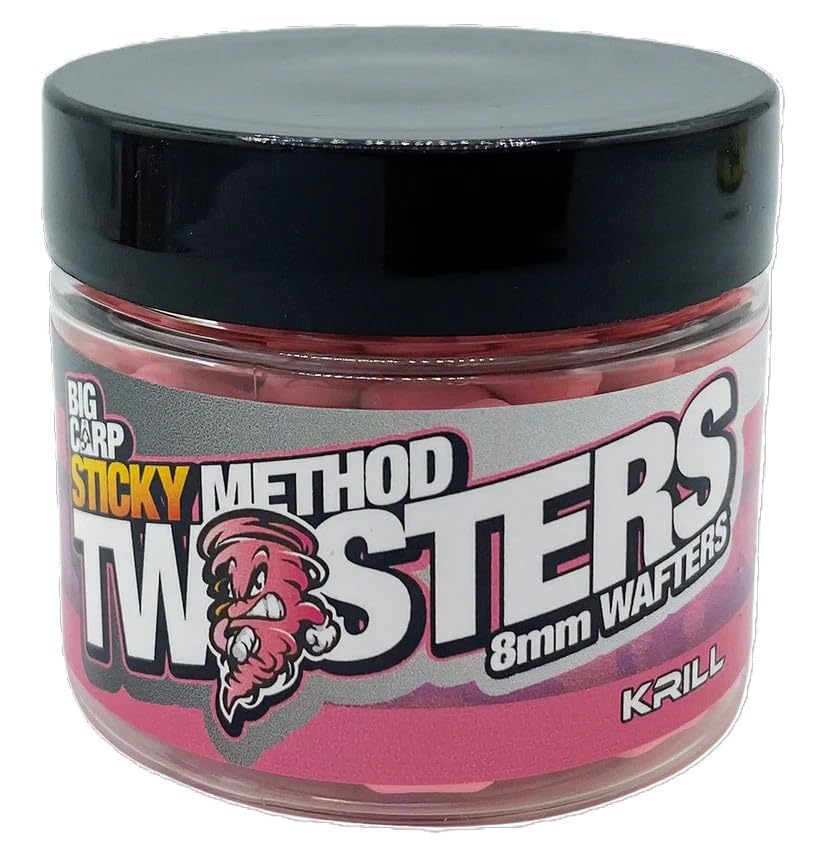 Bait-Tech Sticky Method Twisters 8mm Krill Flavoured Wafters for Fishing & Angling