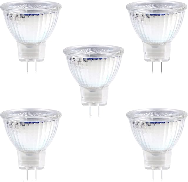 Luxvista 3W MR11 GU4 LED Bulbs, AC/DC 12V GU4.0 Bi-Pin Base MR11 LED Spotlight Bulb, 25W Halogen Bulb Replacement LED Spot Lights for Landscape Recessed Track Lights (Warm White 3000K, 5-Pack)