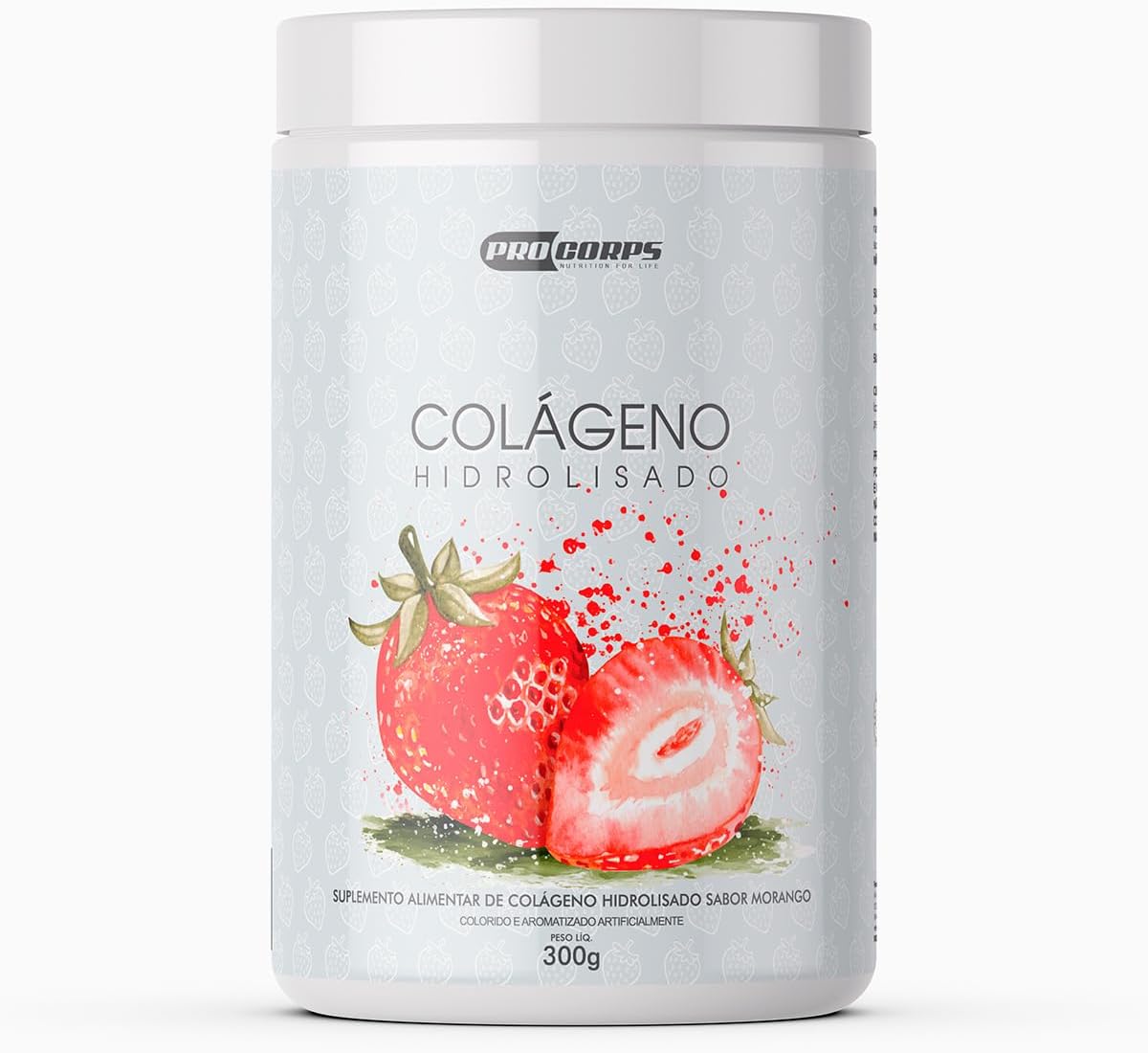 Colágeno Hidrolisado em Pó Pro Corps 300g | Peptídeos Bioativos | Pele, Cabelos e Unhas Fortes | Zero Glúten e Lactose | Sabores Refrescantes (Morango) Colágeno Hidrolisado em Pó Pro Corps 300g | Peptídeos Bioativos | Pele, Cabelos e Unhas Fortes | Zero Glúten e Lactose | Sabores Refrescantes (Morango)
