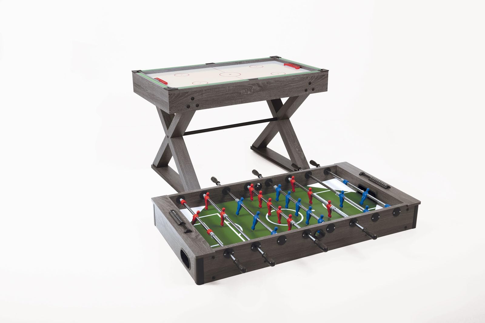 Tavolo Multigioco 9 in uno - versione calciobalilla aste rientranti. Calciobalilla, biliardo, ping pong, speedhockey, bowling, shuffleboard, backgammon, scacchi e dama