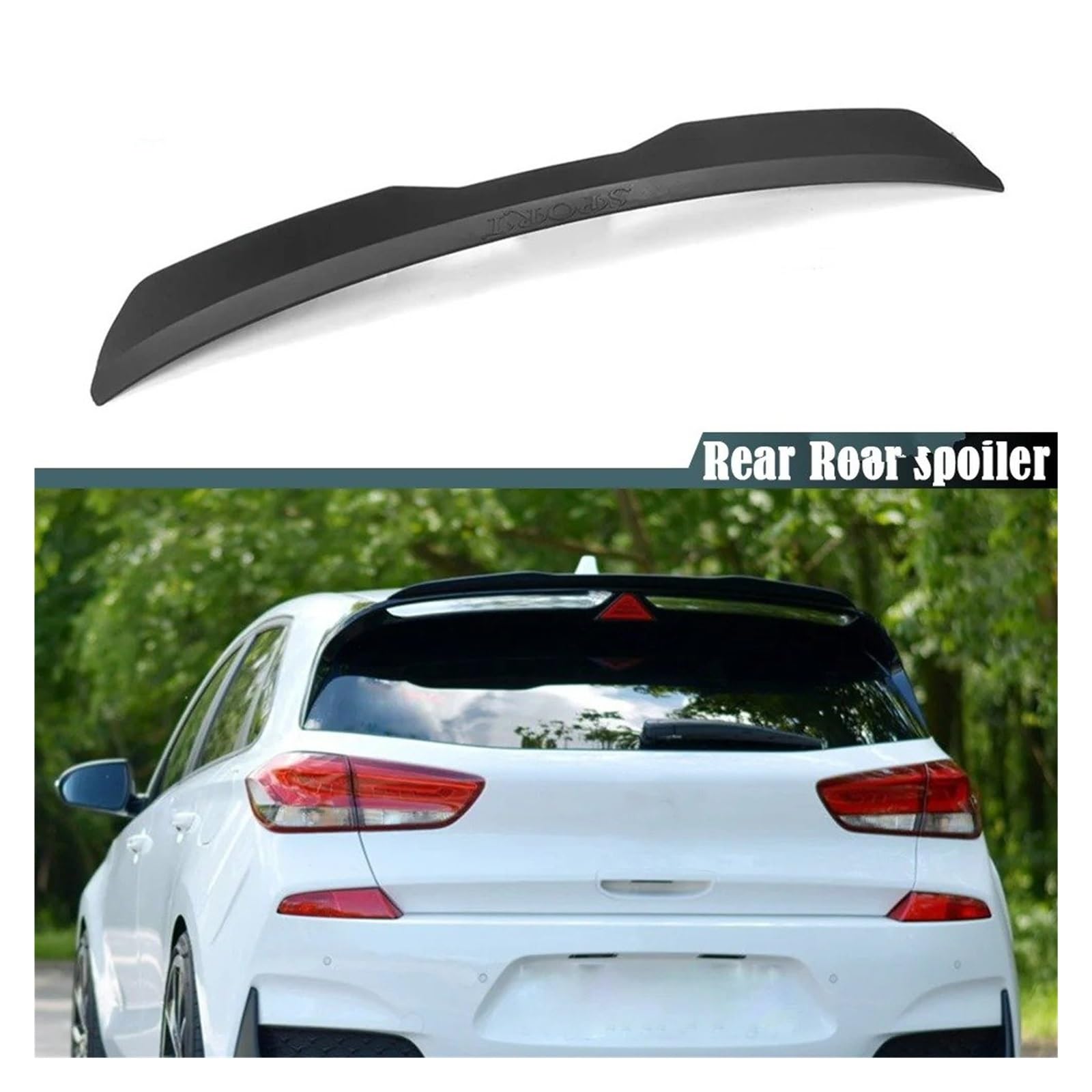 Alerón Alerón Trasero para Techo Coche Tiras Decorativas para Hyundai I30 N MK3 I30N Hatchback 2017 2018 2019 2020 Lip Wing Spoiler(B Glossy Black)