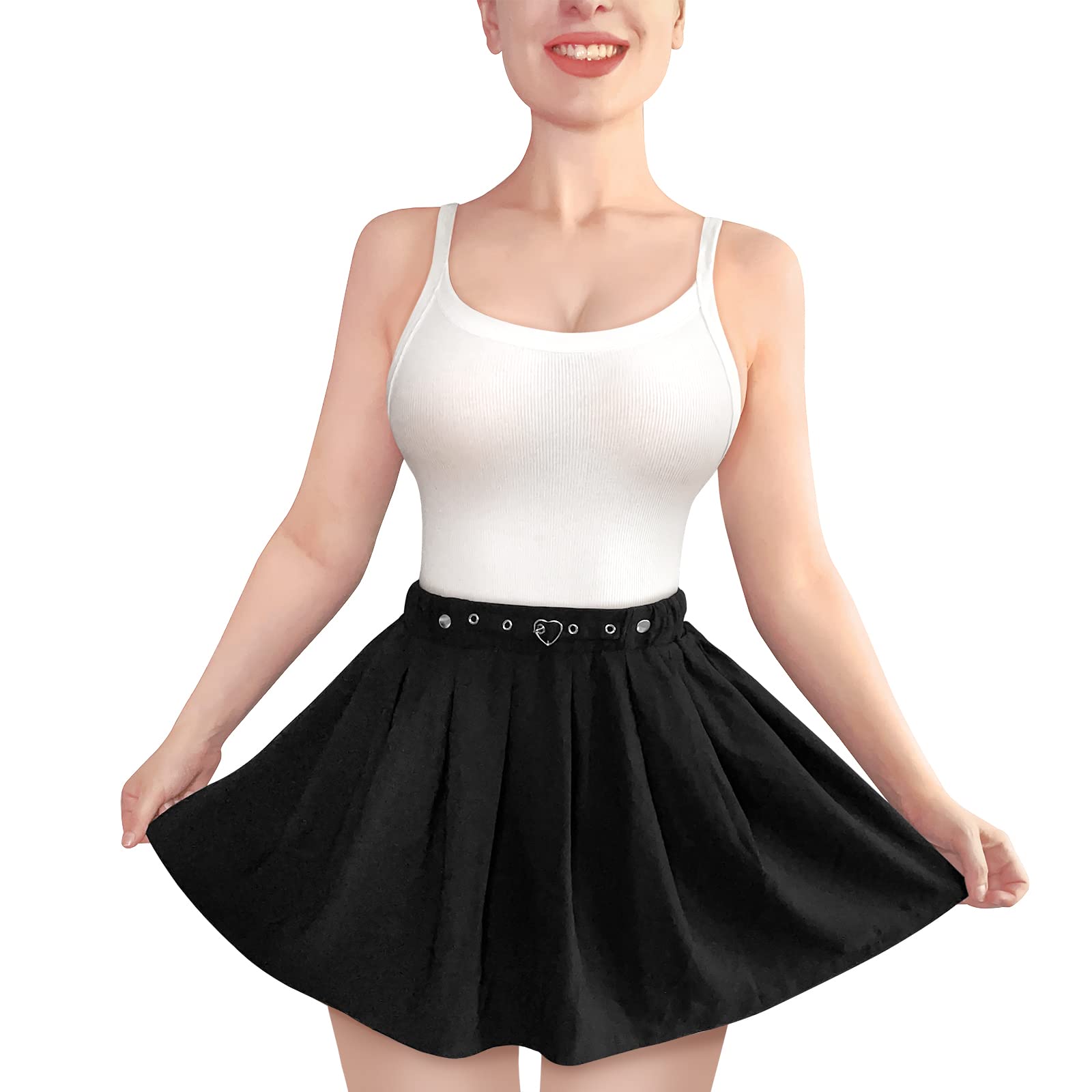 Littleforbig Overall Skirt Romper - Pleated Bondage Detachable Jumperskirt