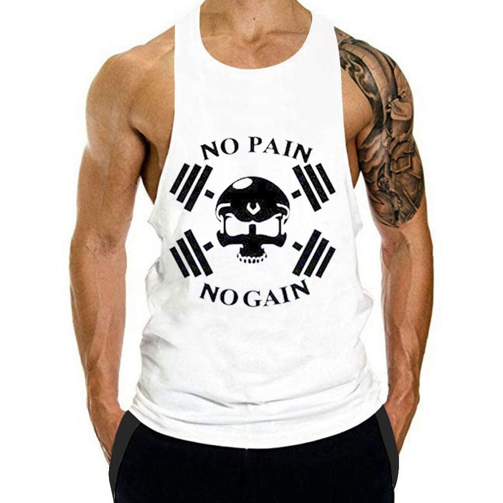 GZXISI Men's Gym Bodybuilding Stringer Tank Top Workout Muscle Cut Shirt Fitness Sleeveless Vest