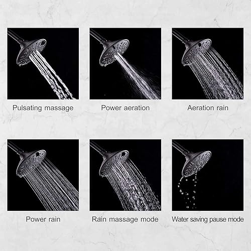 Miniatura 2 de JAKARDA Kit de molduras para bañera y ducha con cabezal de ducha de 6 pulverizadores, juego de grifo de ducha cUPC incluye (negro mate)