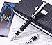 Duke Black Fountain Pen Double-Nibs Iridium Medium and Fude Calligraphy Nib Interchangeable Writing Gift Box Set for Office/Business/Art/Painting