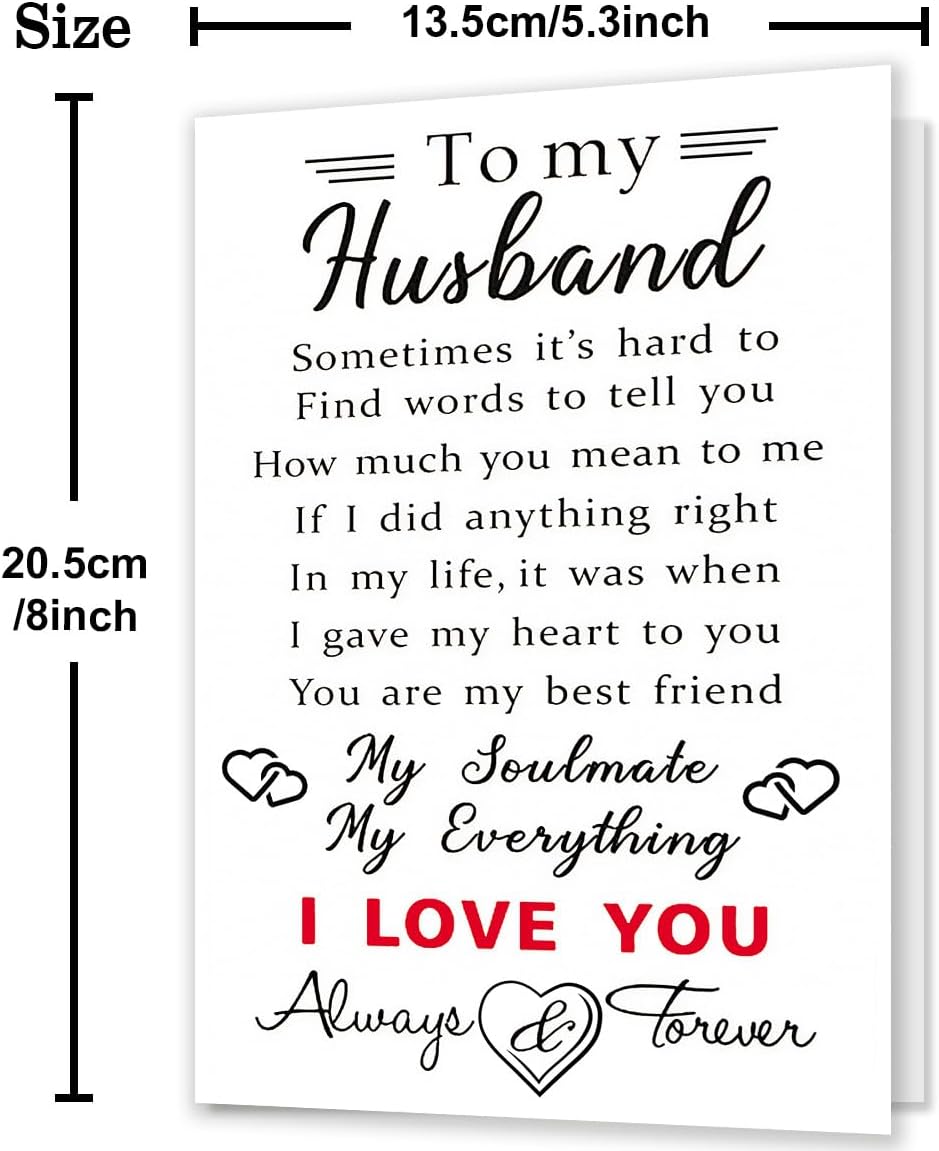 Anniversary Card to Husband, Happy Wedding Anniversary Card & Gifts for Husband from Wife Husband Anniversary 56 image 3 of 7 B0FL2DML4T