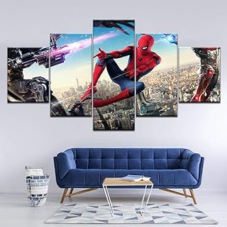 ZDDBD Quadro 5 Cose su Tela Quadro su Tela Spiderman Quadro su Tela Immagini Poster su Film Stampa Immagini su Soggiorno Quadro su Tela Opera d'Arte