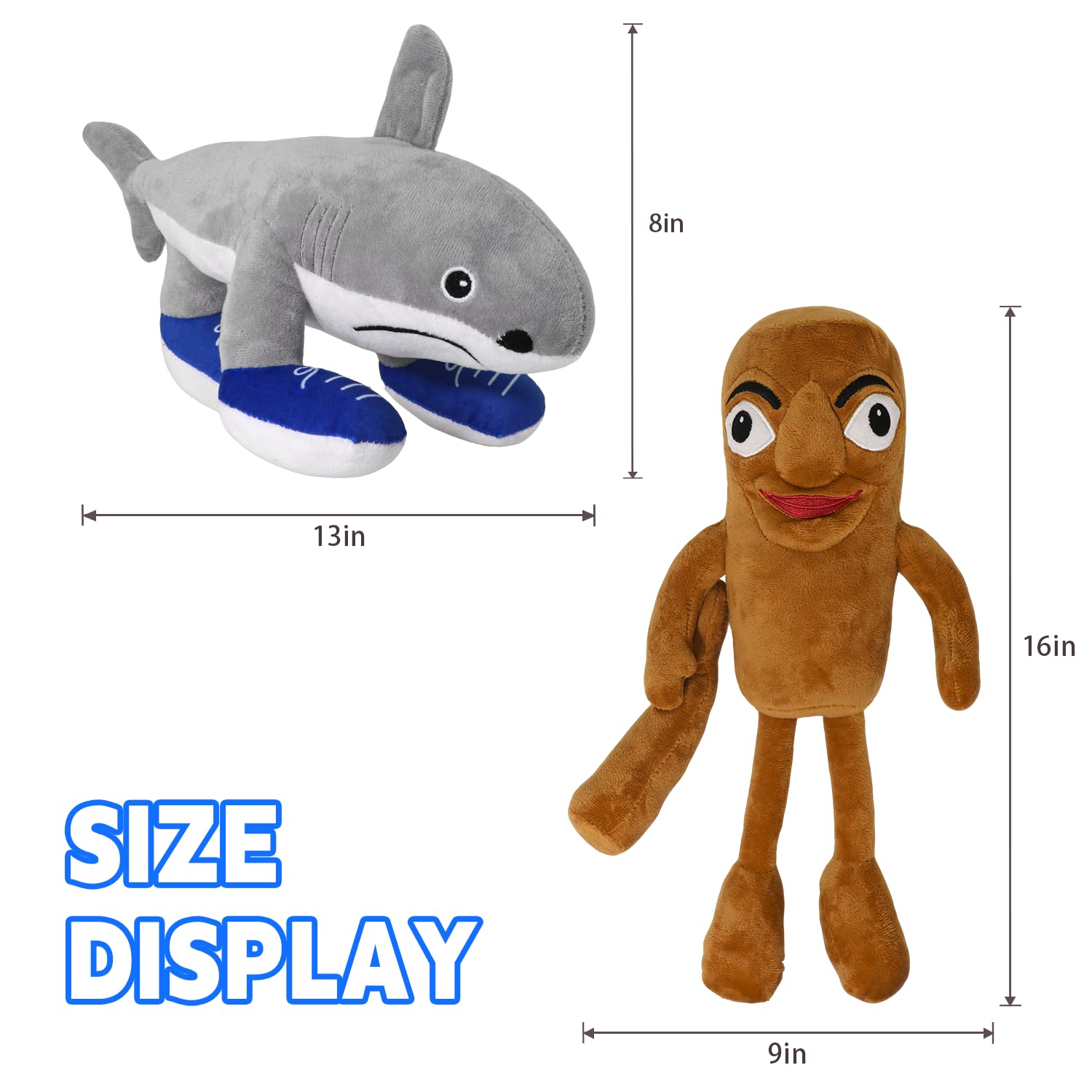 2 Peluches Tralalero Tralala - Italian Brainrot De Tung Tung Sahur, Suave Y Divertido Para Niños Y Adultos
