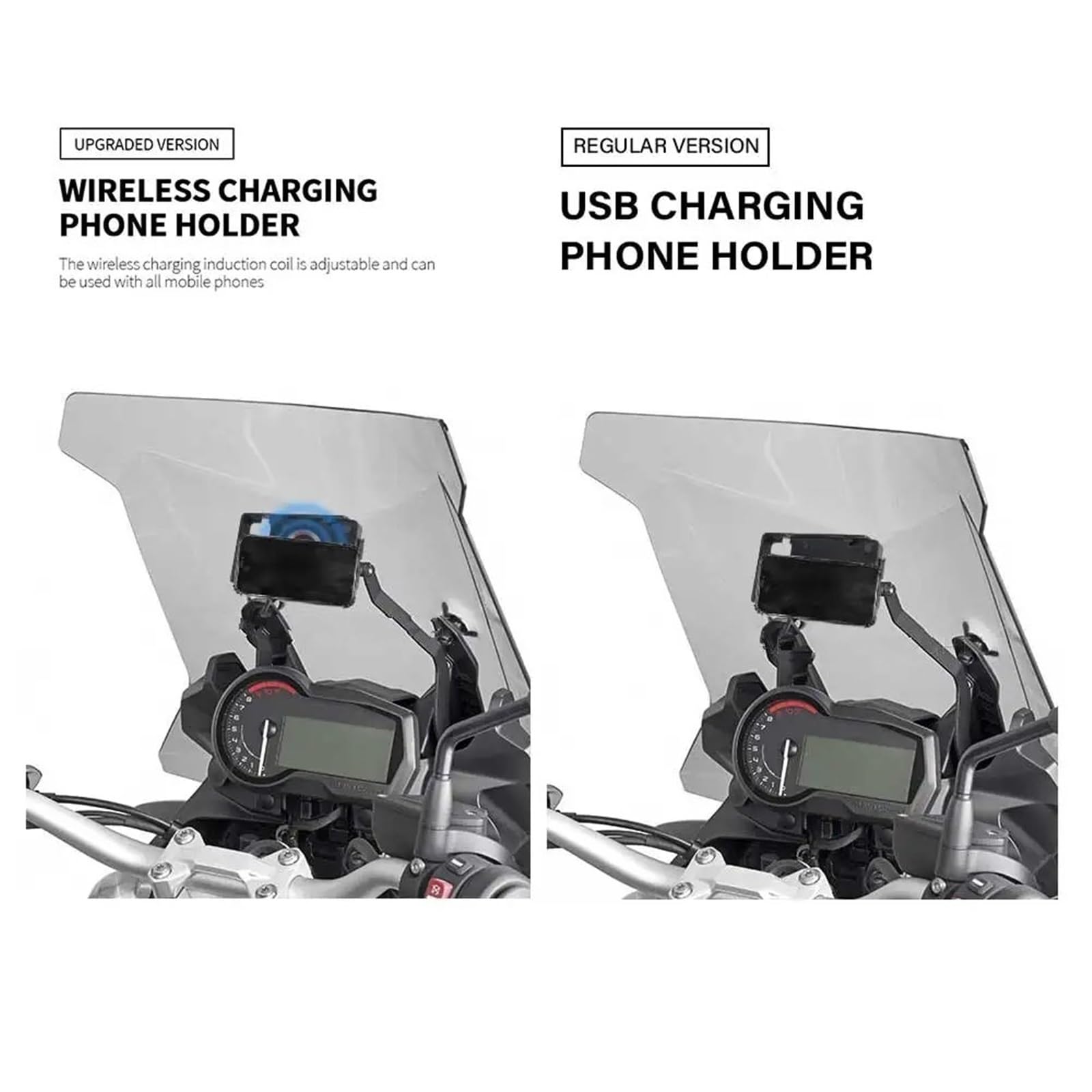 Support Telephone Velo pour BMW F850GS F 850 ​​GS F750GS F 750 GS ABS 2018 – 2023 Support Supérieur Carénage Pare-Brise Moto, Support Navigation Positionnement GPS Telephone Moto Rotation(12MM)